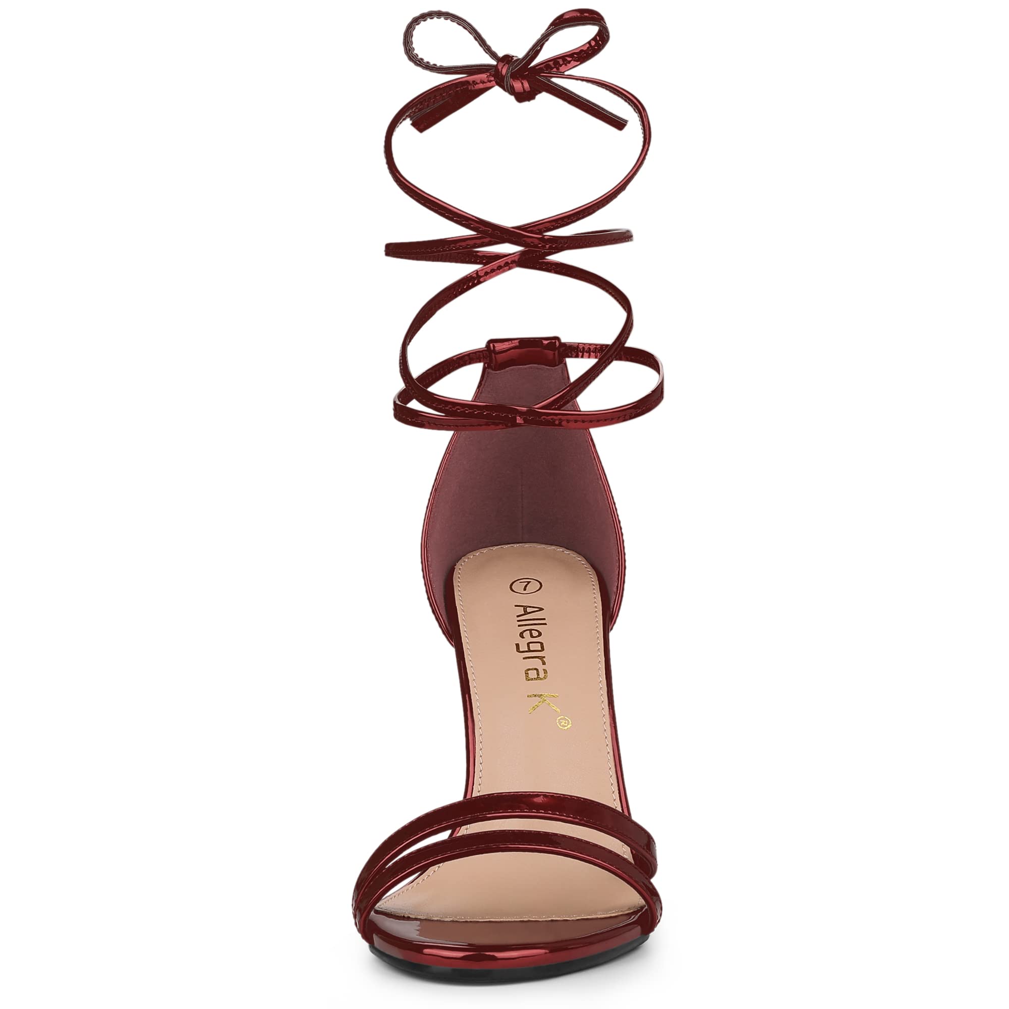 Allegra K Women's Open Toe Lace Up Stiletto Heel Sandals - Sexy High Heels for Party, Wedding & Evening Dress