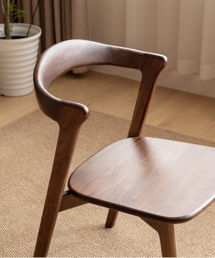 Premium Black Walnut & Ash Solid Wood Dining Chair - Handcrafted Modern Farmhouse Style for Kitchen, Dining Room & Home Decor