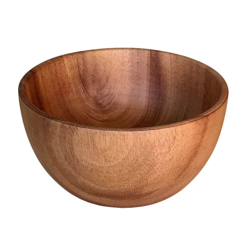 DOITOOL Natural Wooden Salad Bowl - Perfect for Rice, Soup, Noodles, Ice Cream & Cereal - Handcrafted Serving Bowl (Size XS) - Ideal for Kitchen, Dining Table & Picnic Use