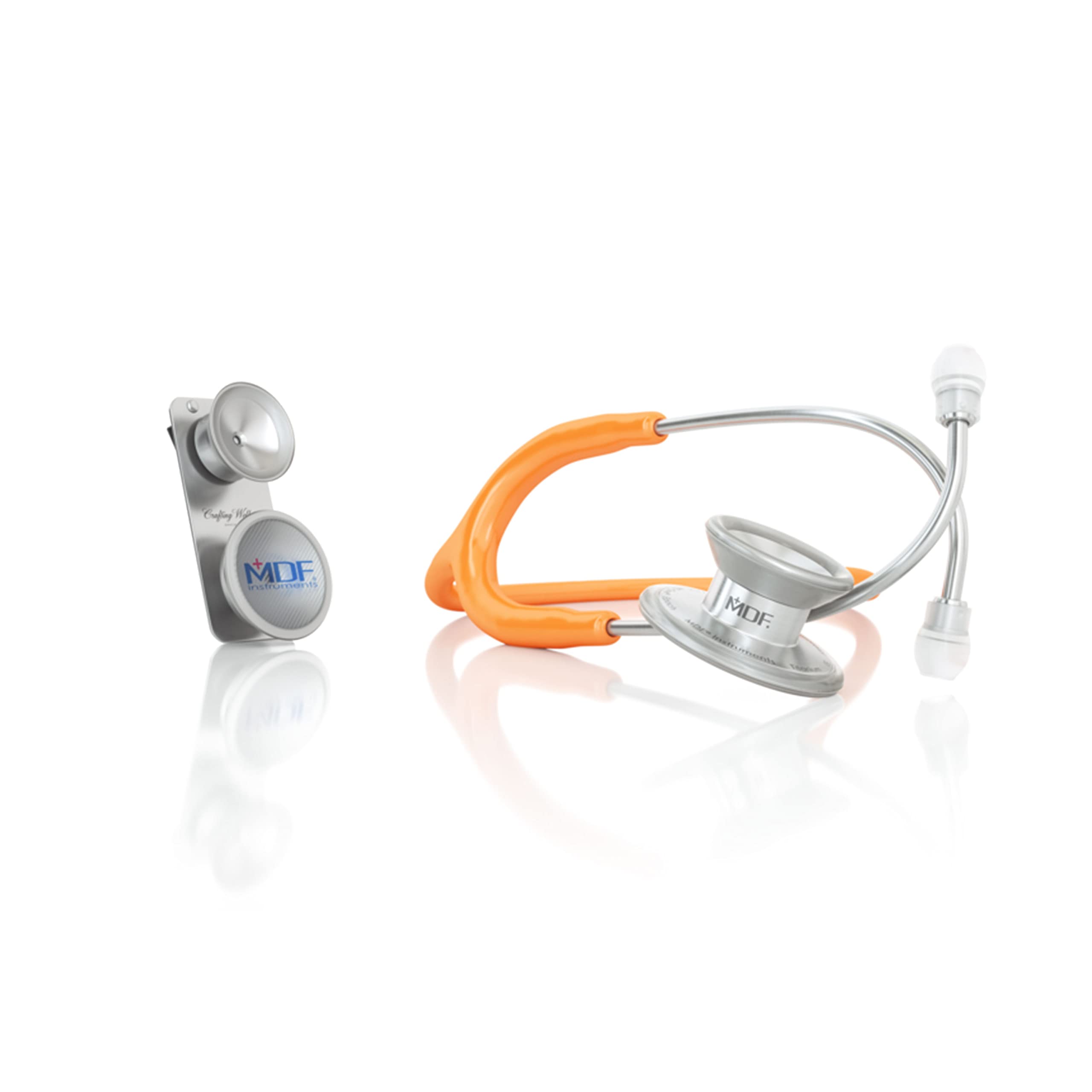 MDF MD One Epoch Lightweight Titanium Stethoscope - Orange | Includes Pediatric Attachment & Clip | Ideal for Doctors, Nurses & Medical Students - Perfect for Clinical Use, Patient Exams & Emergency Care
