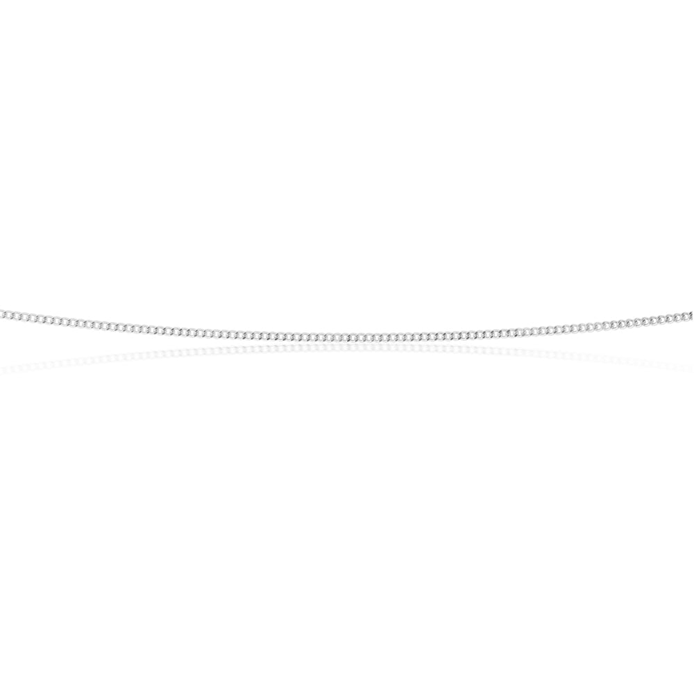 9ct White Gold Curb Chain 46cm - Elegant Jewelry for Women, Men, Gift for Anniversary, Birthday, Valentine's Day