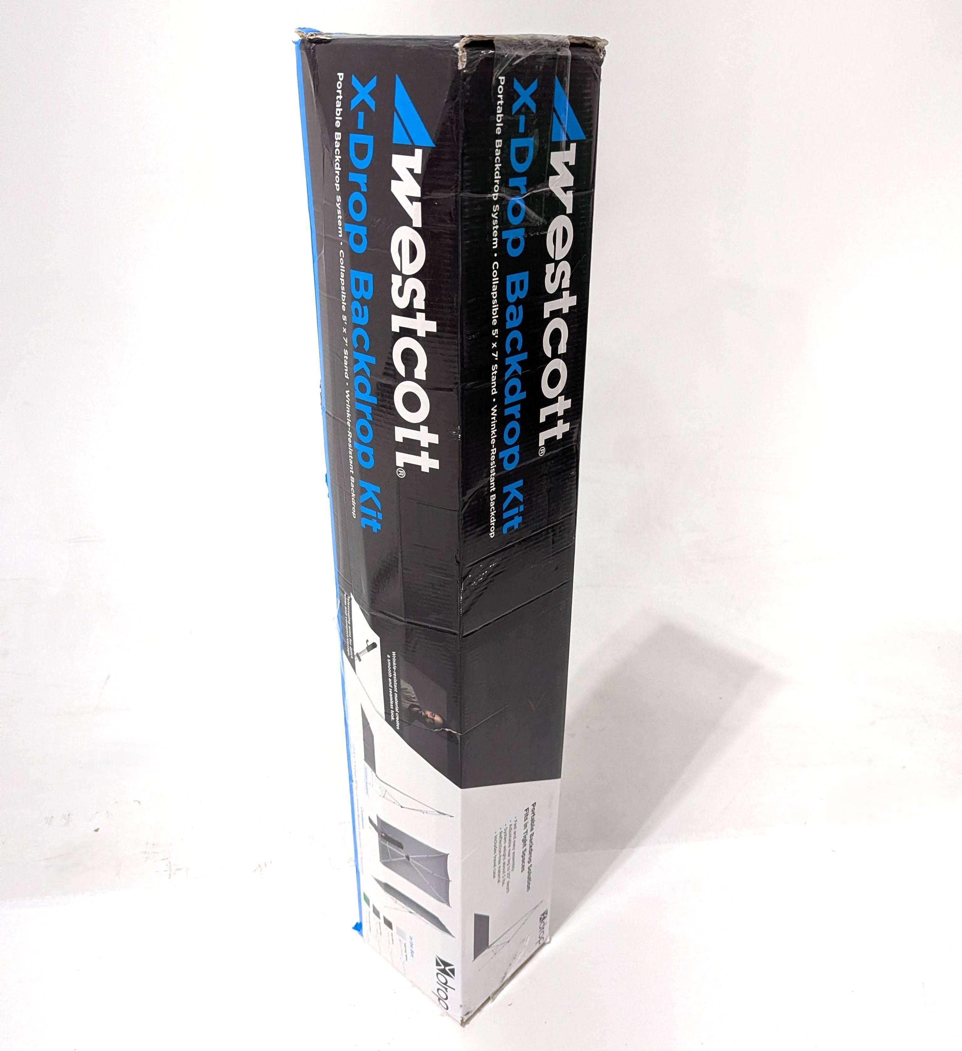 Open Box Westcott X Drop Wrinkle Resistant Backdrop Kit - High Key White (5' x 7') - Perfect for Photography Studio, YouTube Videos & Product Shoots