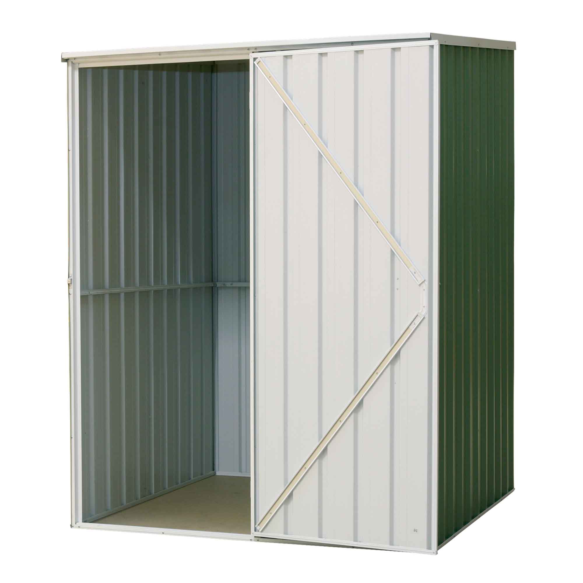 5x5 FT Galvanized Steel Outdoor Storage Shed with Pent Roof - Heavy Duty Garden Shed for Backyard, Patio & Lawn Equipment Storage | Weather-Resistant Green Metal Shed (Model DG114)