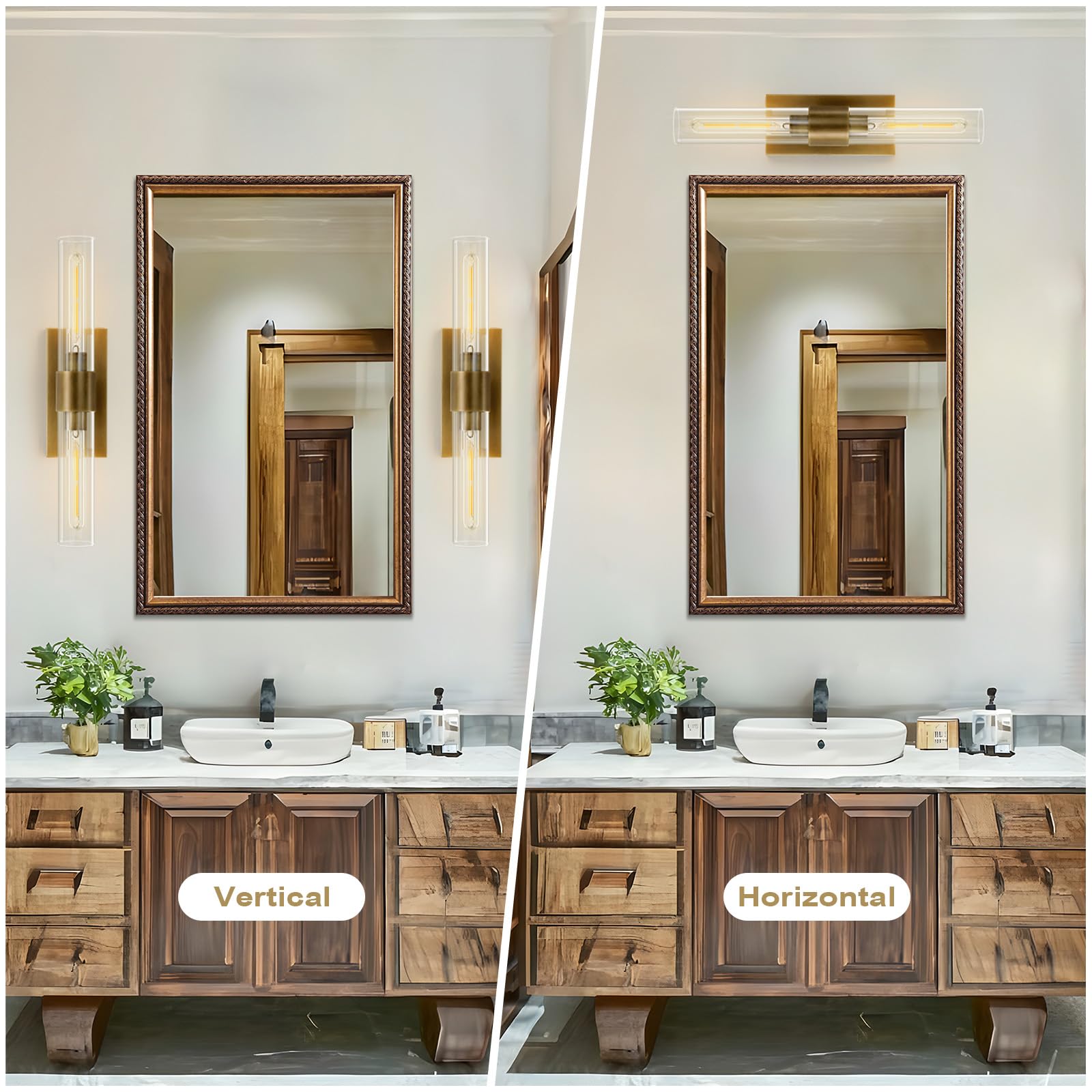 Elegant Gold Wall Sconces Set of 2 - 22.8