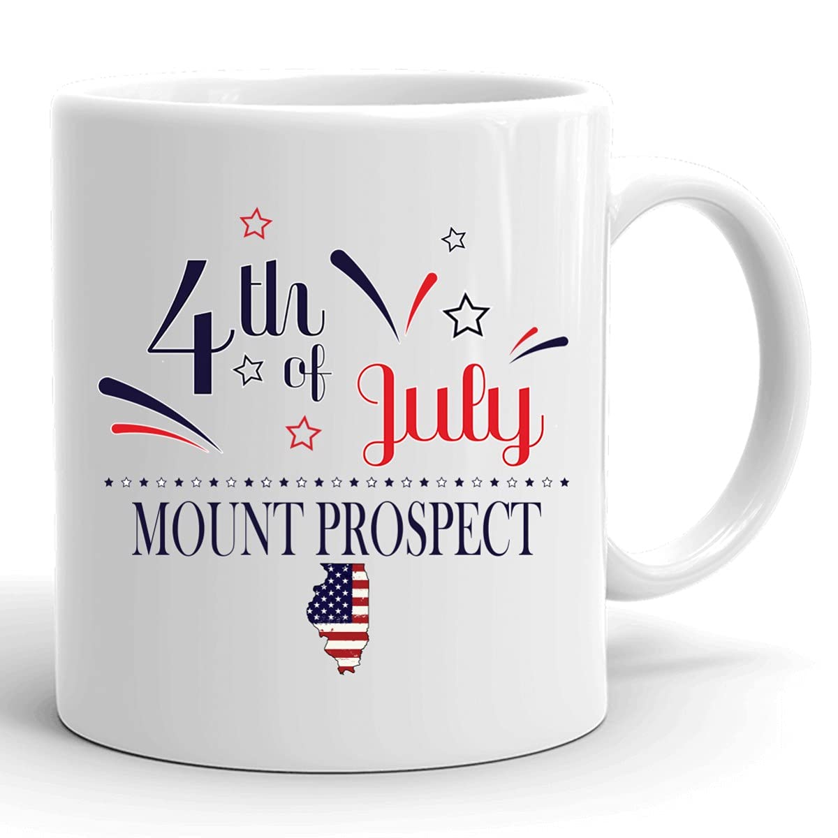 Personalized 11oz White Coffee Mug - Custom USA Flag Design with Any City & State - Happy 4th of July Gift for Independence Day - Perfect for Home, Office & Patriotic Celebrations