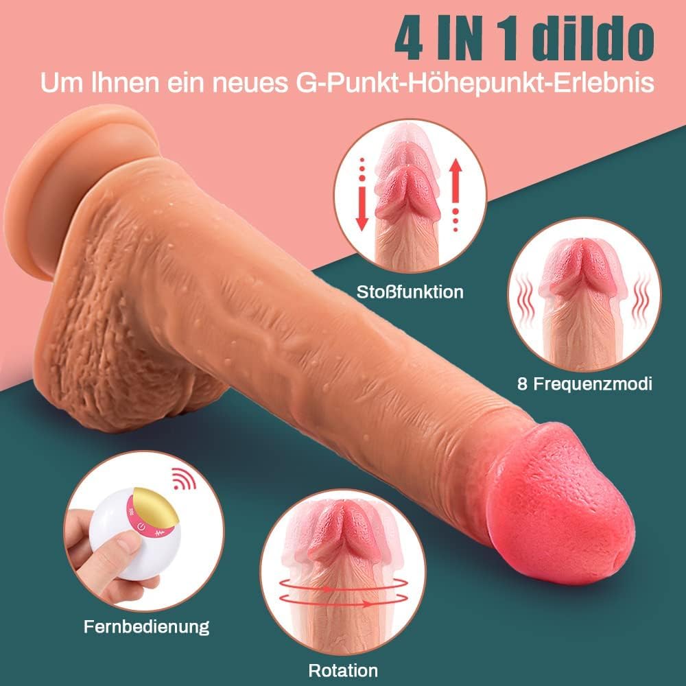 Realistic XXL Remote Control Vibrating Dildo for Women - 8 Vibration Modes, Clitoral Stimulator, Wireless Sex Toy for Couples & Solo Play - Perfect for Bedroom Fun, Adult Playtime & Sensual Massage