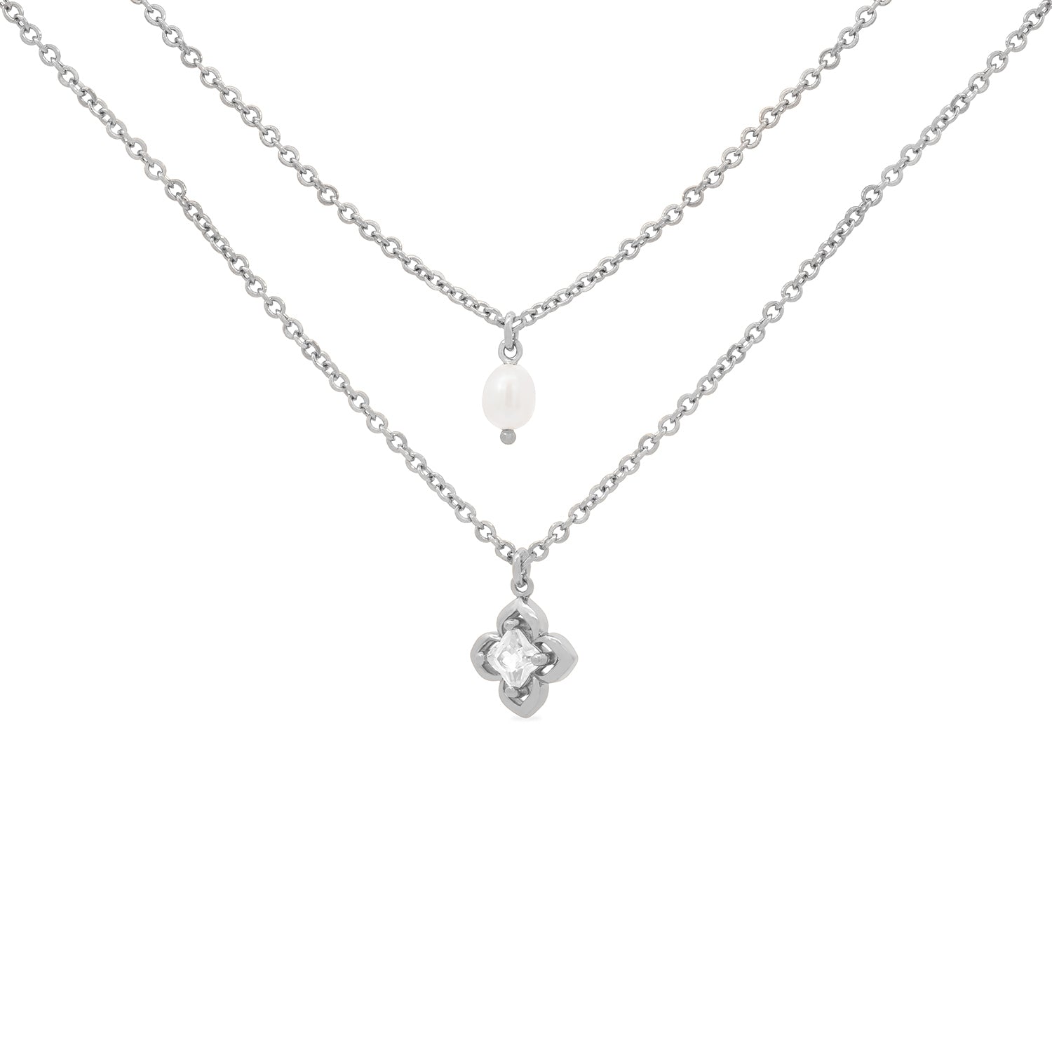 Sterling Silver Casablanca Mae Pendant Necklace for Women - Elegant Layering Jewelry for Everyday Wear & Special Occasions