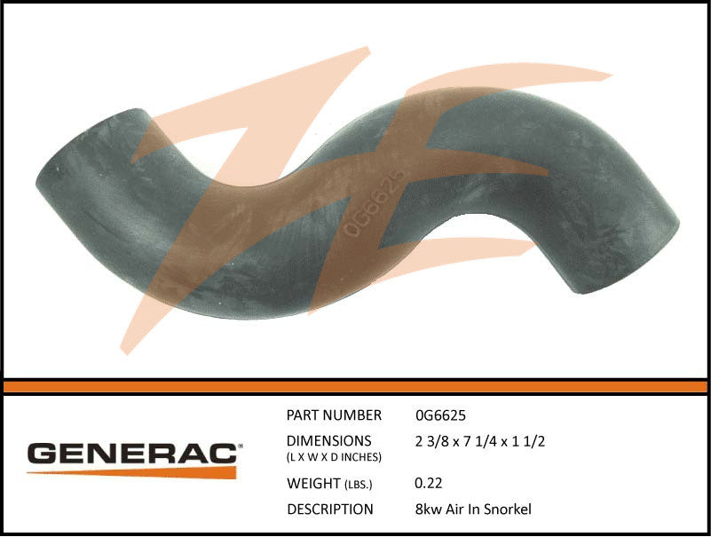 Generac 0G6625 8kW Air Intake Snorkel - Replacement Part for Generac Home Standby Generators | Compatible with 8kW Models | Durable & Weather-Resistant | Ideal for Generator Maintenance & Repair