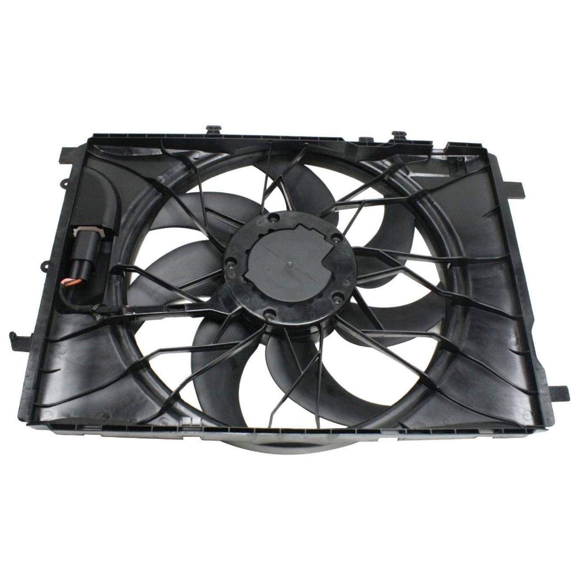BOXI 621-373 High Performance Brushless Radiator Cooling Fan Assembly - Compatible with Mercedes-Benz W204 C250 C300 C350 C63 AMG, W212 E350 E550 E63 AMG, GLK250 GLK350, SLK250 SLK350 (Replacement for OEM 2045000293) - Perfect for Engine Cooling & Overheating Prevention