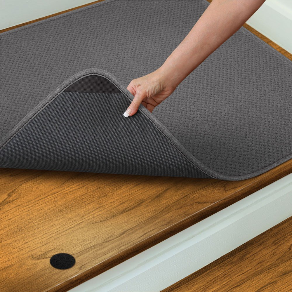 Non-Slip Stair Treads Rug - Gray 2' x 3' - Washable Carpet for Stairs, Hallways & Entryways - Perfect for Homes, Apartments & Offices