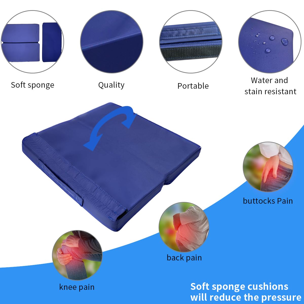 Heavy Duty Foldable Garden Kneeler and Seat - Extra Wide Gardening Bench for Seniors, Kneeling Stool with Comfortable Cushion - Perfect for Planting, Weeding, and Outdoor Gardening Activities