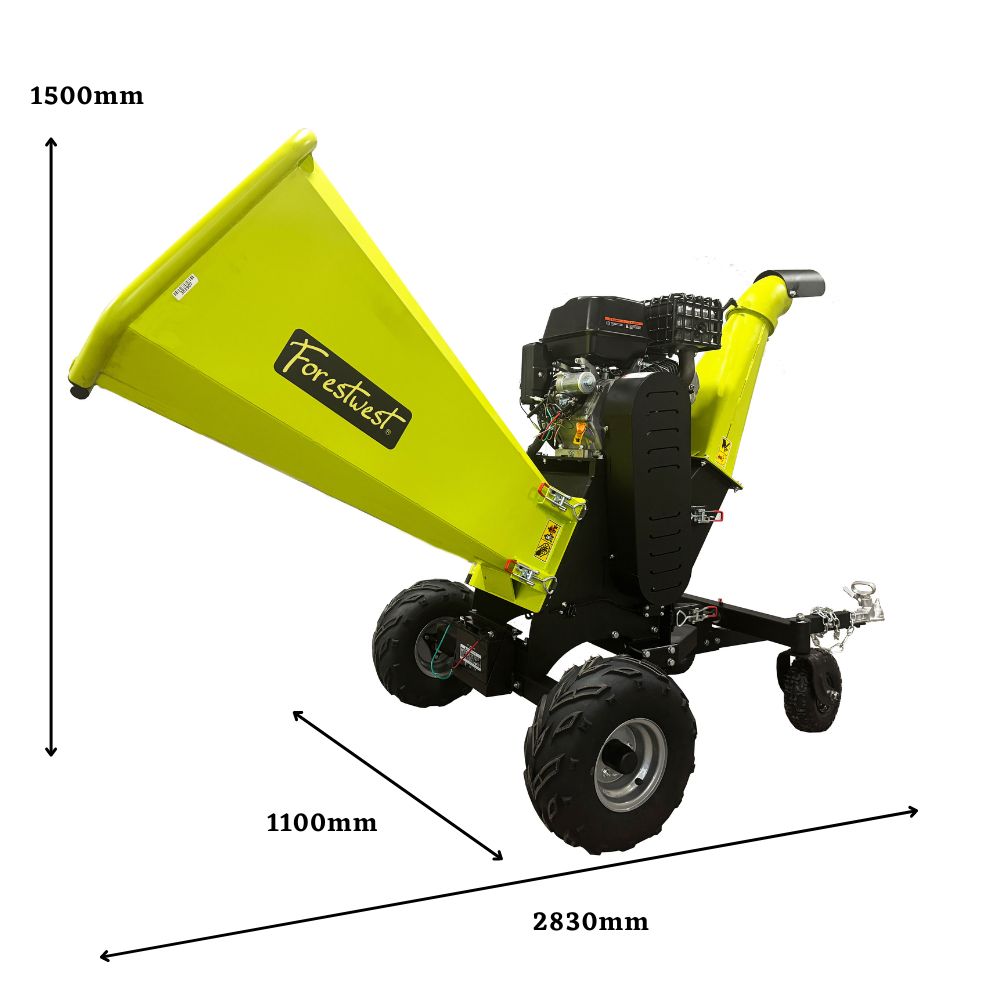 Forestwest 150mm Wood Chipper Shredder - 20HP Petrol Engine with Electric Start (Model BM11062) - Perfect for Garden Waste, Landscaping, and Yard Maintenance
