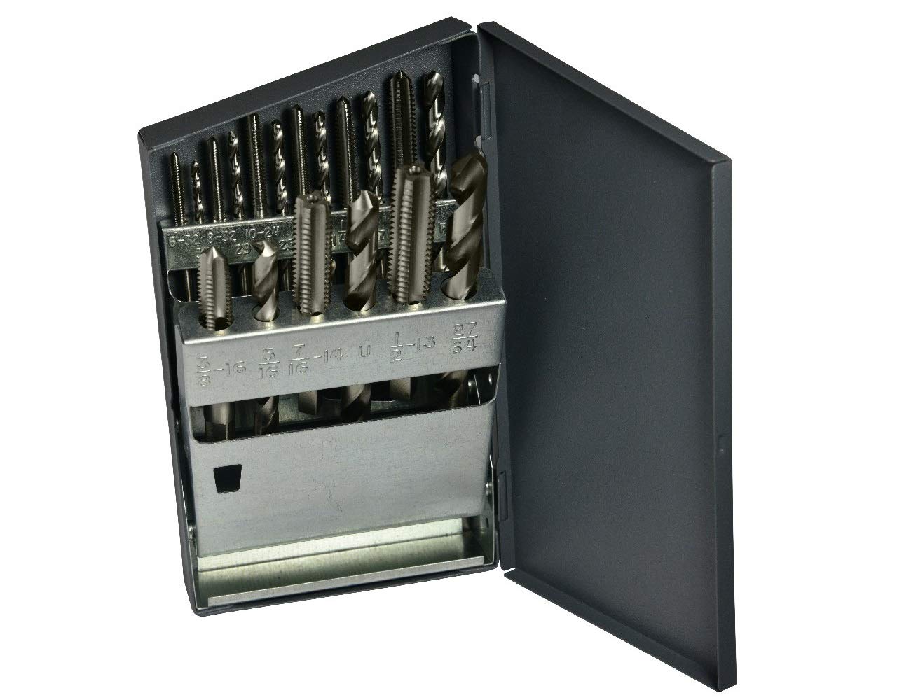 High Speed Steel Jobber Drill Plug Hand Tap Set - 18-Piece Precision Tool Kit for Metalworking, Woodworking & DIY Projects | Perfect for Professionals & Hobbyists