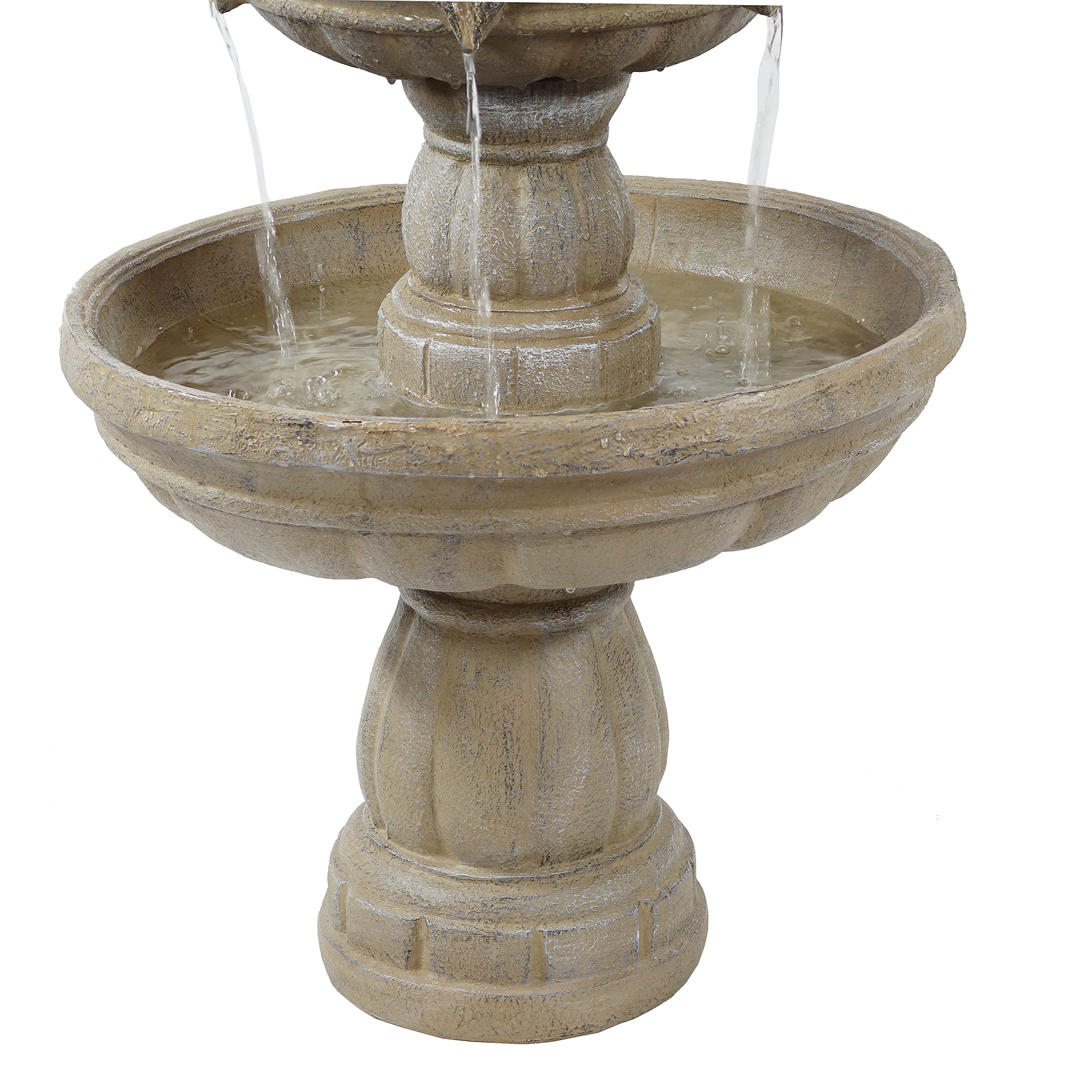 48-Inch 3-Tier Electric Outdoor Water Fountain by Sunnydaze - Relaxing Garden Water Feature for Patio, Yard, Deck or Backyard - Perfect for Meditation, Stress Relief & Home Decor