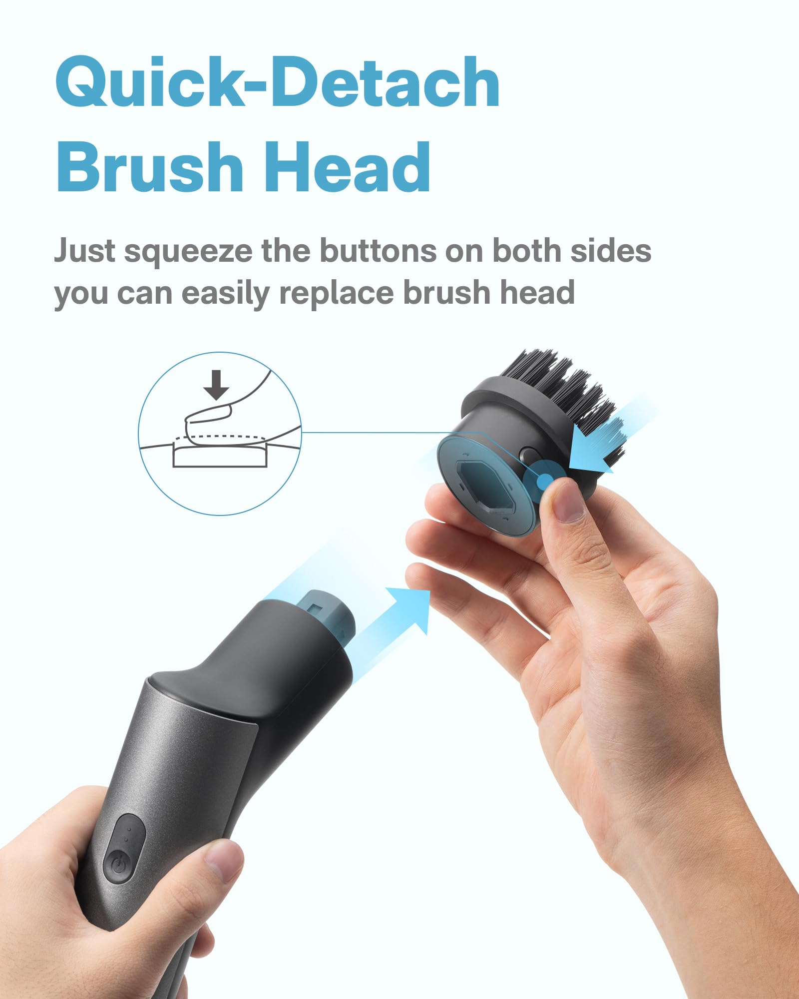 HOTO Replacement Brush Heads for Electric Spin Scrubber - 1 Pack Cordless Power Cleaning Dome Brush Accessories, Compatible with HOTO Electric Scrubber Only - Perfect for Bathroom, Shower, Kitchen & Floor Cleaning