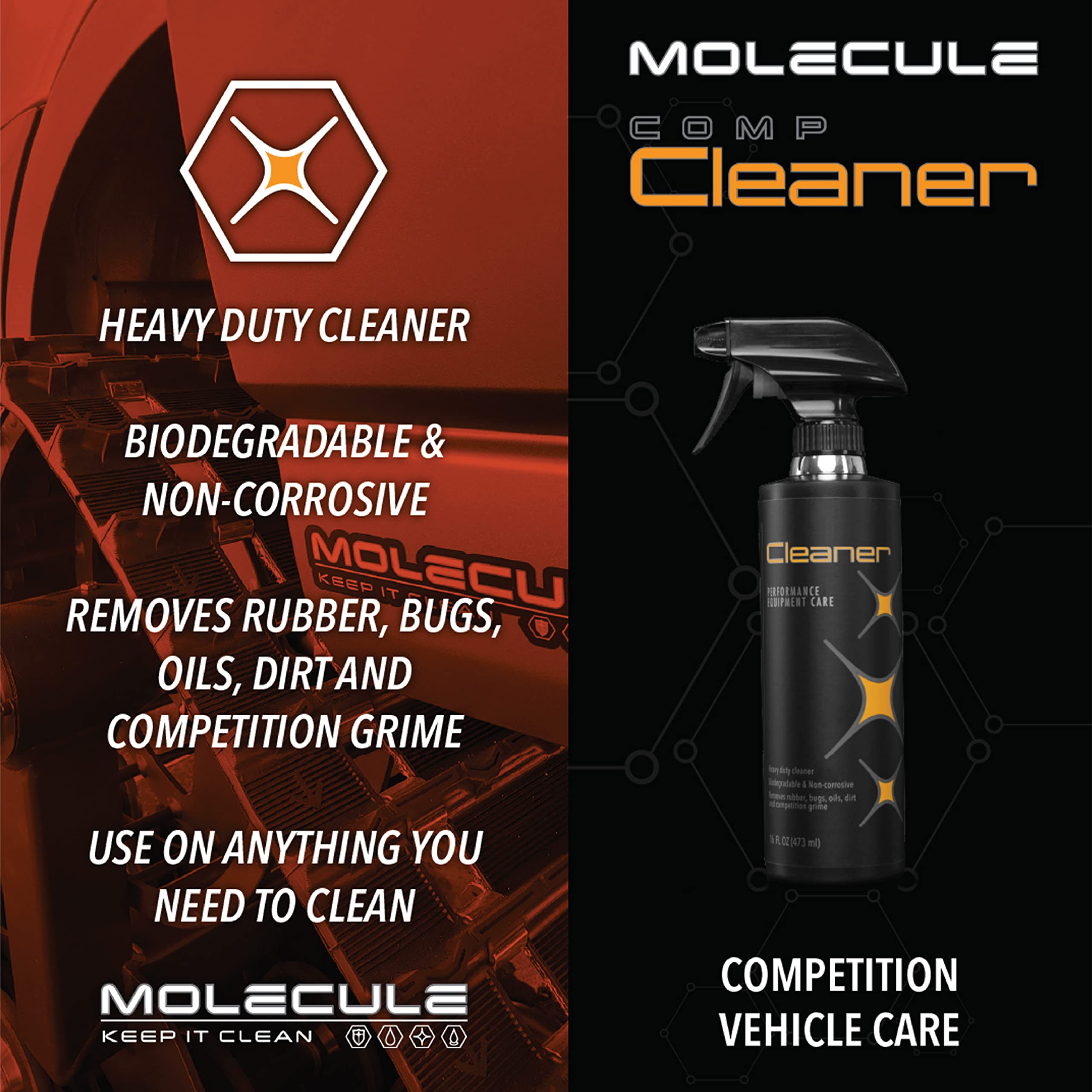 Molecule Competition Cleaner – Heavy Duty Spray & Wipe Solution for Rubber Marks, Oil & Dirt – 1 Gallon – Perfect for Gym Floors, Sports Equipment & Garage Cleaning