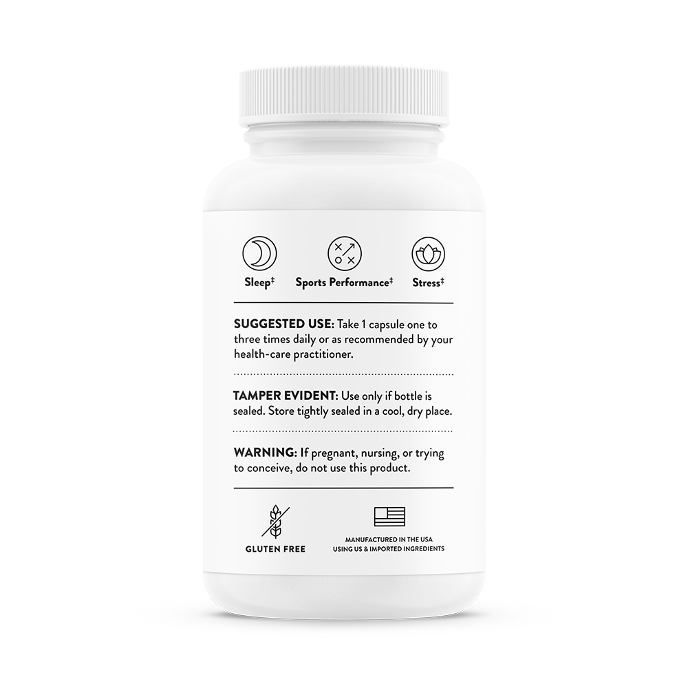 Thorne PharmaGABA 250mg Supplement for Stress Relief & Sleep Support - Natural Relaxation Aid for Anxiety, Calmness & Better Sleep (60 Capsules) - Perfect for Nighttime Relaxation & Daily Stress Management