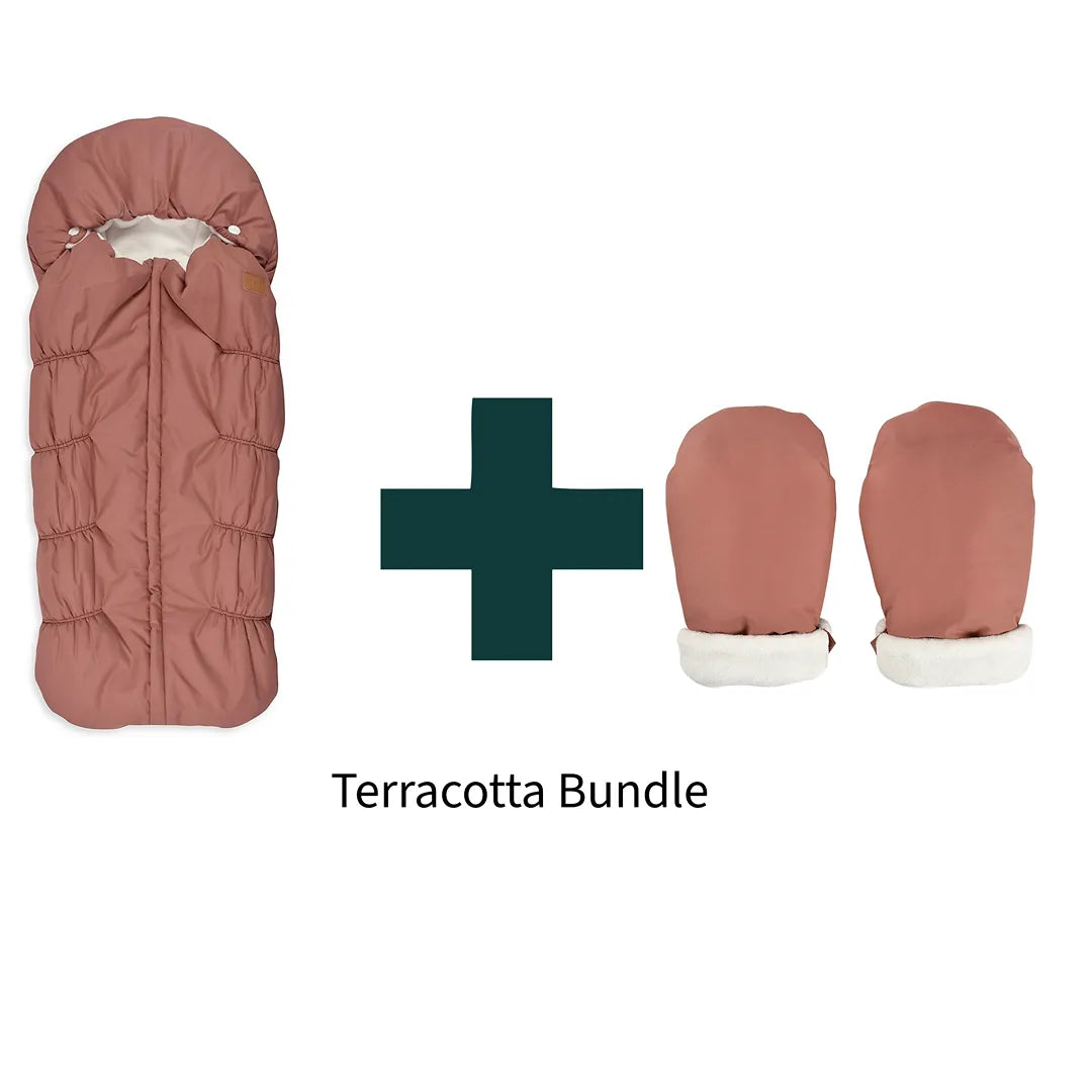 Stroller Muffs & Gloves Set - Warm Terracotta Winter Accessories for Baby Strollers | Perfect for Cold Weather Outings & Winter Walks