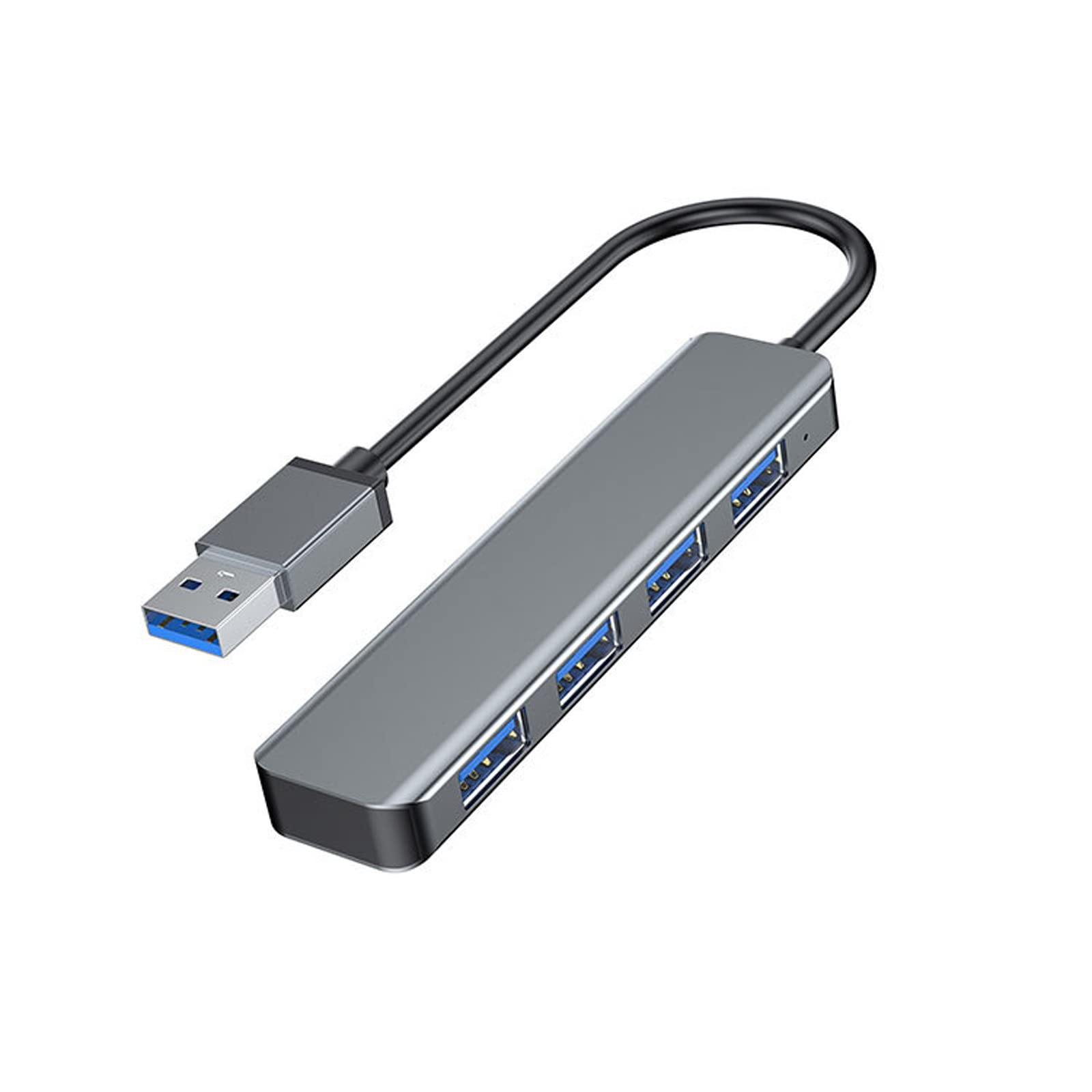 HOOLRZI 4-Port USB 3.0 Hub with Type-C Cable - High-Speed USB Splitter for Laptop, PC, and Notebook - Durable Aluminum Multi Extender for Office, Home, and Travel Use