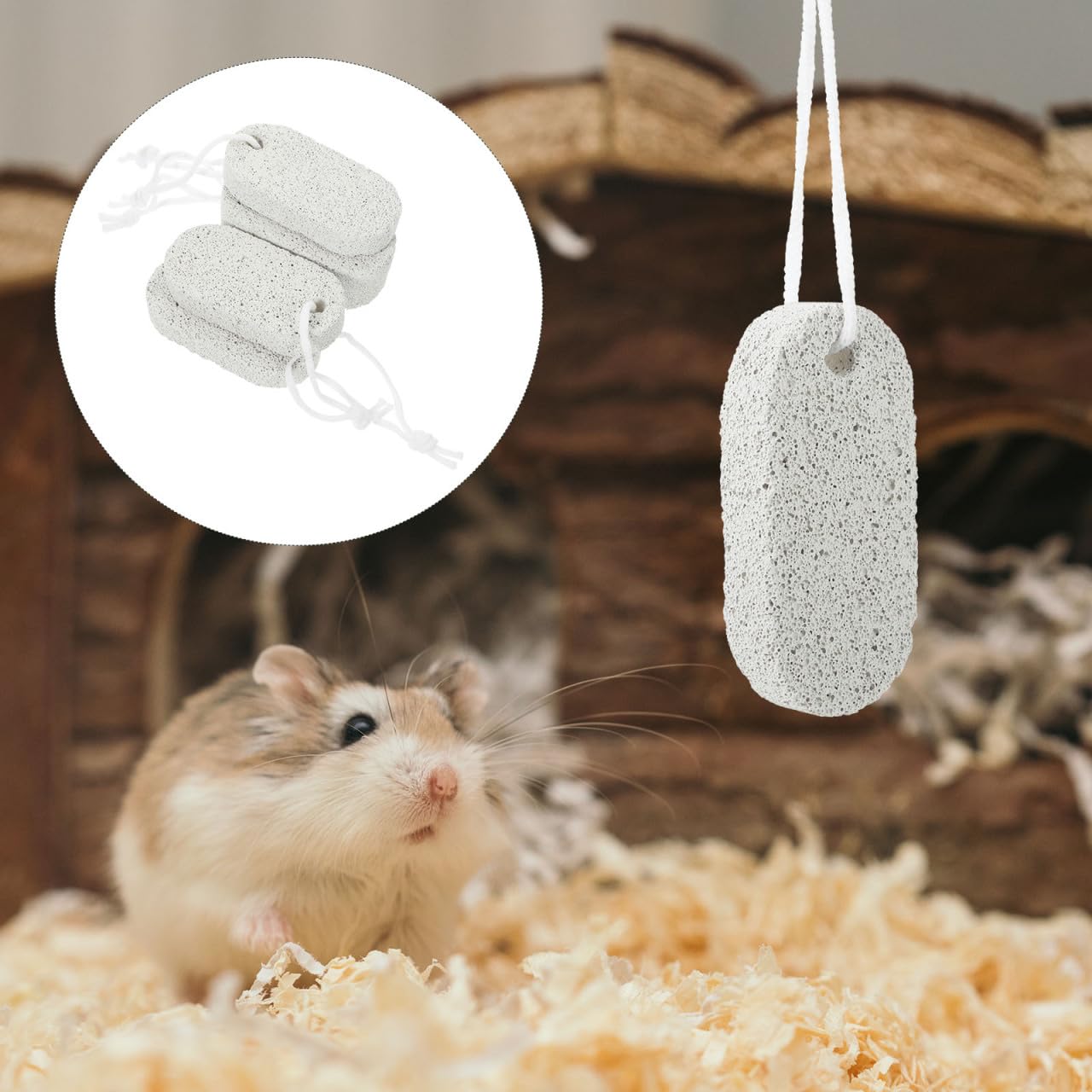 5pcs Natural Wooden Rabbit Chew Toys for Small Pets - Hamster Teeth Grinding Stone, Guinea Pig Chews, Bunny Toys for Bunnies - Perfect for Cage Enrichment and Dental Health