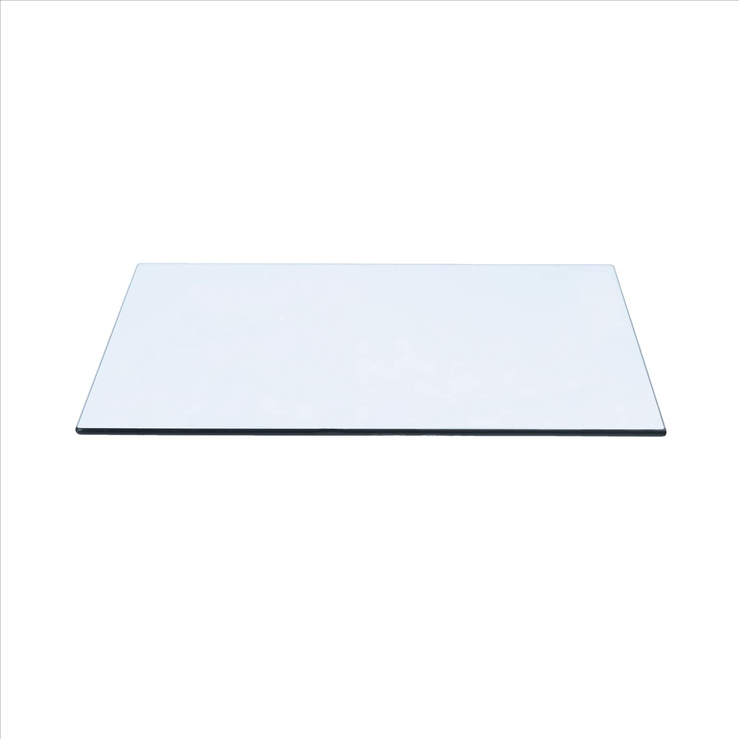 Spancraft 30x48 Inch Rectangle Glass Table Top - 1/2 Inch Thick with 1 Inch Beveled Edge - Clear Tempered Glass for Dining Room, Office or Patio Furniture