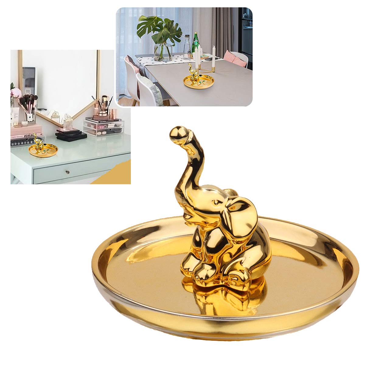 TOPBATHY Gold Plated Jewelry Tray for Women - Elegant Animal Design Jewelry Organizer Storage Box - Perfect for Dresser, Vanity, Bathroom & Travel Accessories Organization