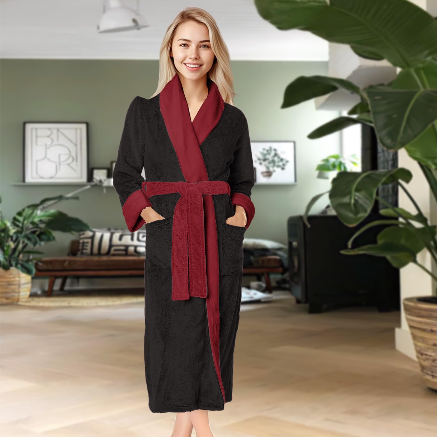 Luxury Fleece Robe for Women - Soft Plush Bathrobe Perfect as Birthday, Anniversary, Mother's Day & Christmas Gifts for Wife from Husband - Ideal for Spa Days, Relaxing at Home & Cozy Winter Mornings
