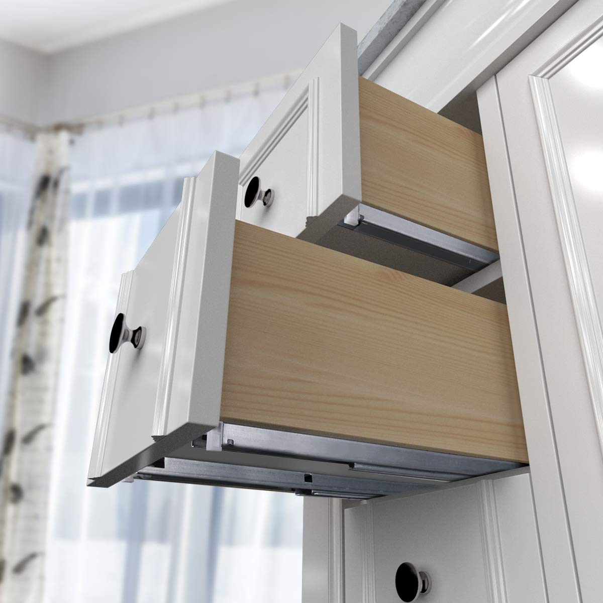 Gobrico 18 Inch Soft Close Undermount Drawer Slides - Full Extension Concealed Drawer Runners (6 Pairs) - Perfect for Kitchen Cabinets, Dressers, and Furniture Installation