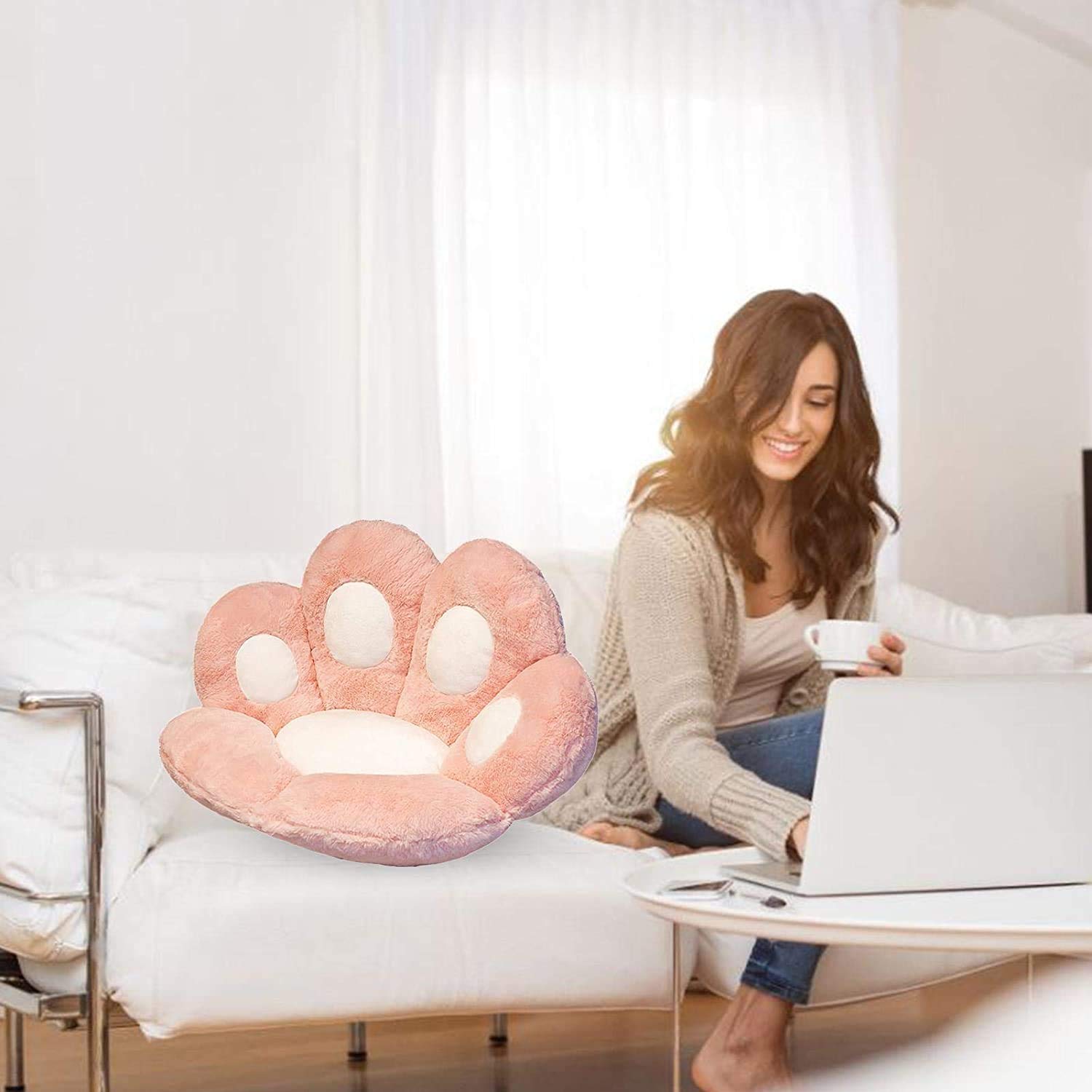 Cat Paw Seat Cushion - Soft Warm Office Chair & Floor Mat - Skin-Friendly Comfort for Sofa, Dining Room & Bedroom - Perfect for Home, Office & Relaxation