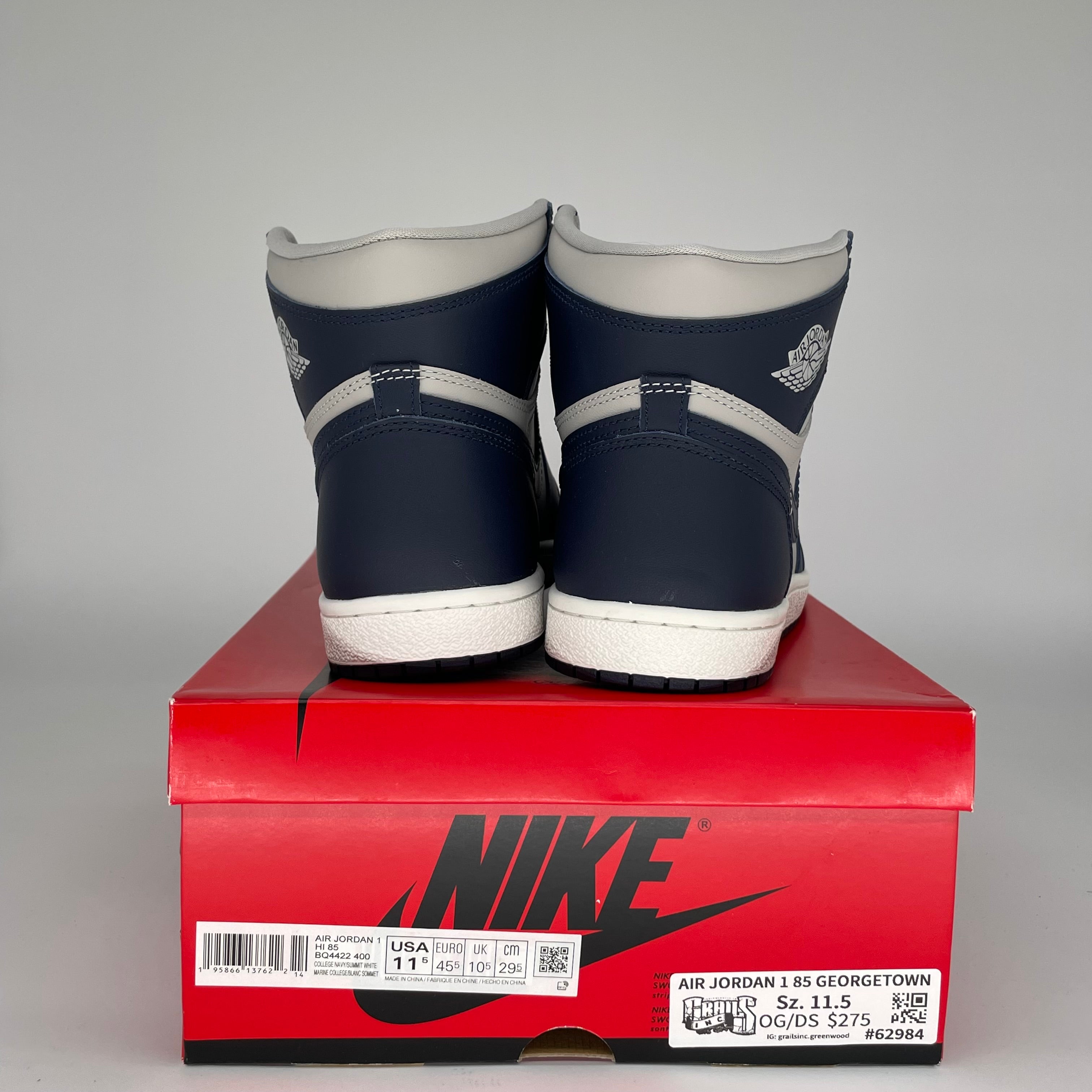 AIR JORDAN 1 '85 GEORGETOWN Retro Sneakers - Men's Size 11.5 (BQ4422-400) - Classic Basketball Shoes for Streetwear & Casual Outfits