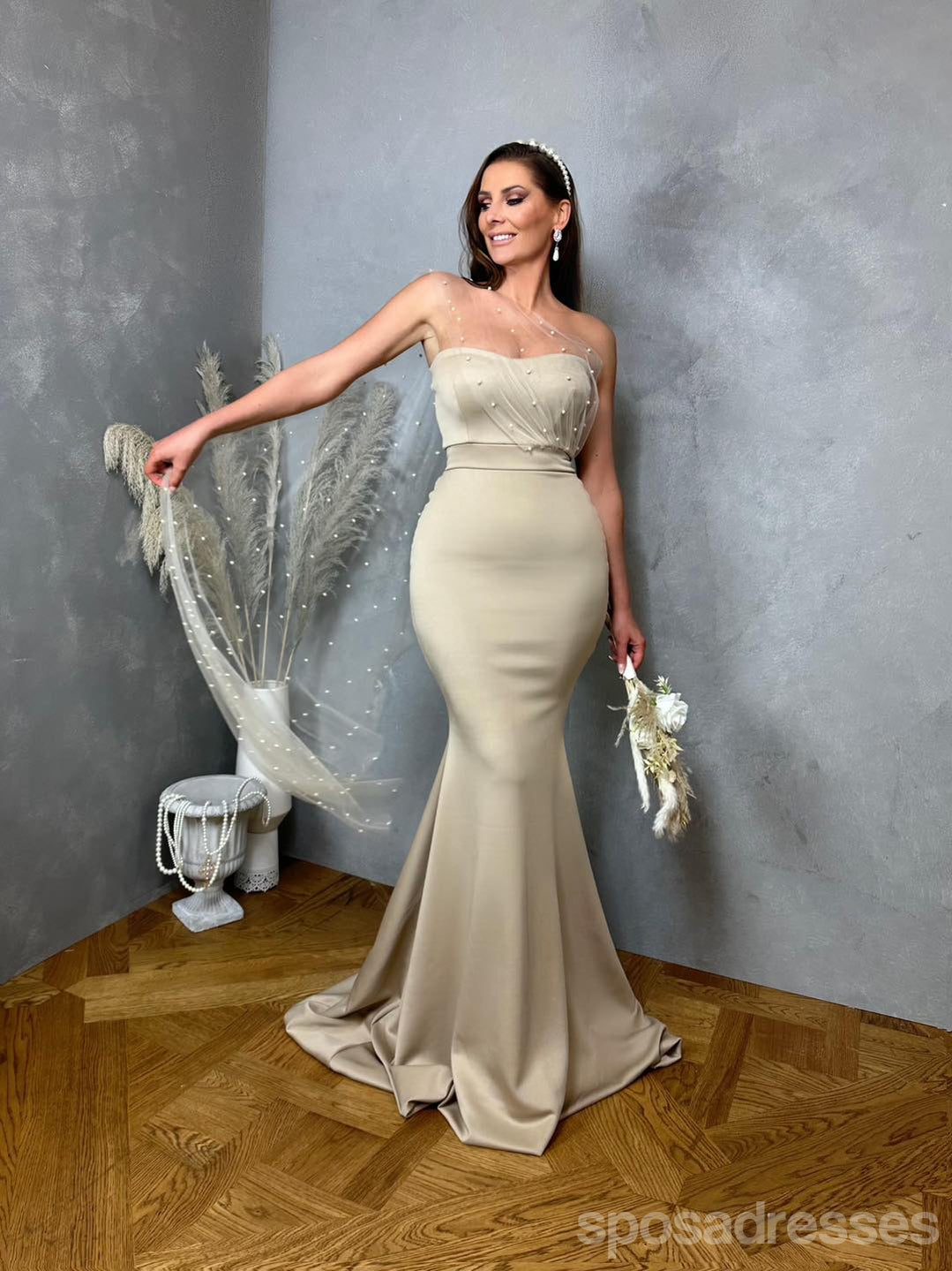 Elegant Mermaid Sweetheart Maxi Long Wedding Guest Bridesmaid Dresses - WG1718 | Perfect for Formal Weddings, Proms & Special Occasions