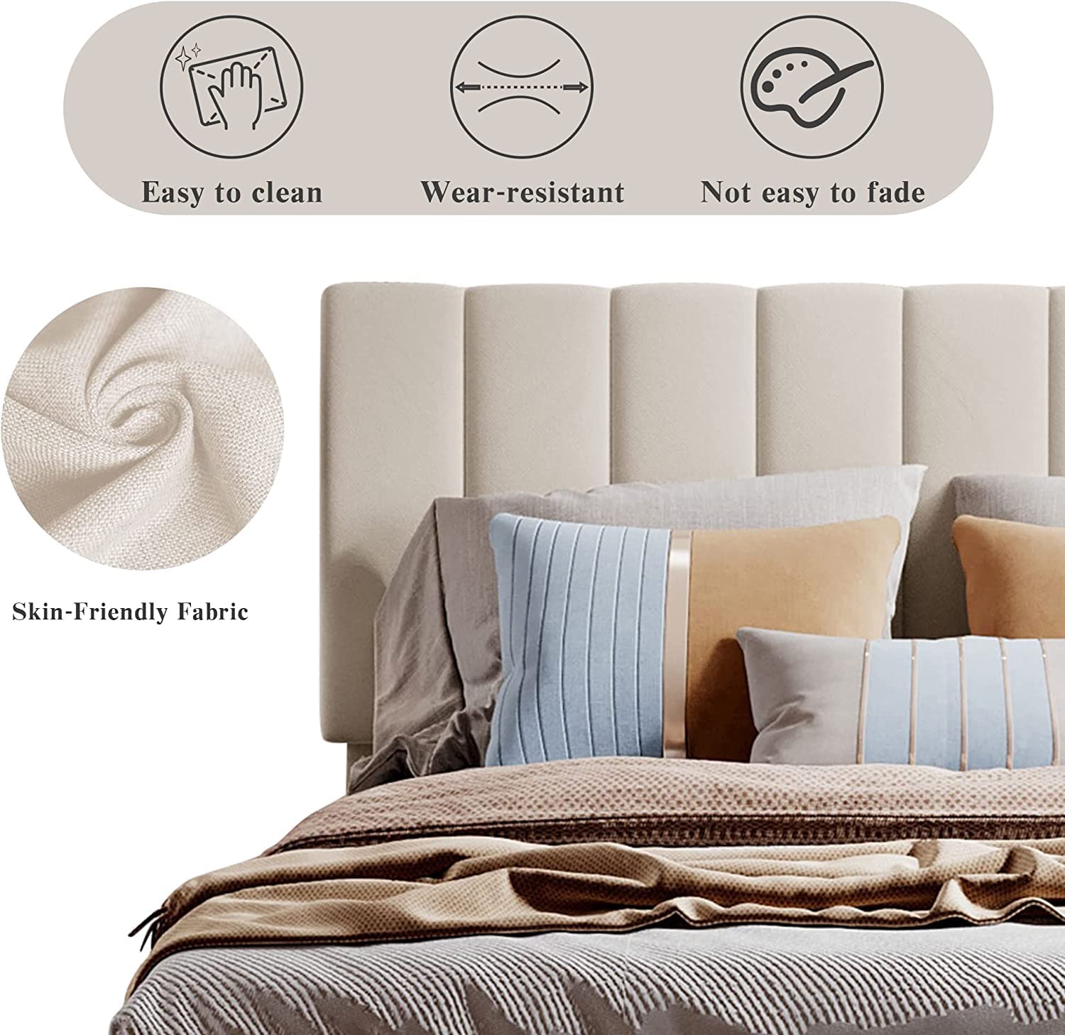 Queen Upholstered Platform Bed with Hydraulic Storage & Tufted Headboard - Beige Wooden Bed Frame with Underbed Storage | Perfect for Small Bedrooms, Guest Rooms & Space-Saving Solutions