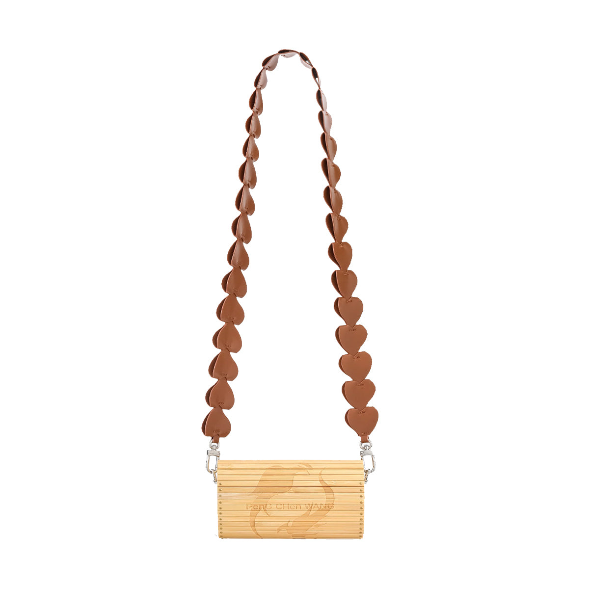 Eco-Friendly Heart-Shaped Bamboo Handbag in Brown - Perfect for Casual Outings, Beach Trips & Sustainable Fashion Lovers