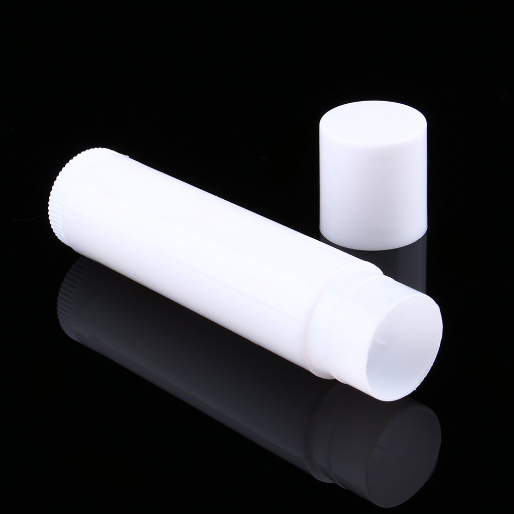 100PCS 5ml Clear White Lip Balm Container Tubes, Round Plastic Empty Lip Balm Tubes for DIY Cosmetics - BPA Free - Perfect for Homemade Lip Balm, Lip Gloss & Essential Oil Blends