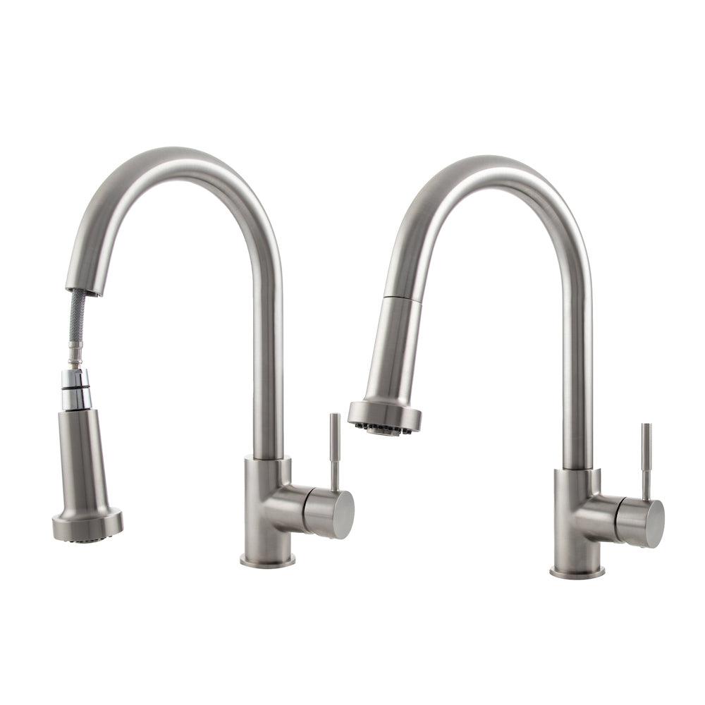 ZLINE Monet Pull Down Single Handle Brushed Nickel Kitchen Faucet - Modern High Arc Design for Easy Dishwashing & Food Prep (MON KF BN)