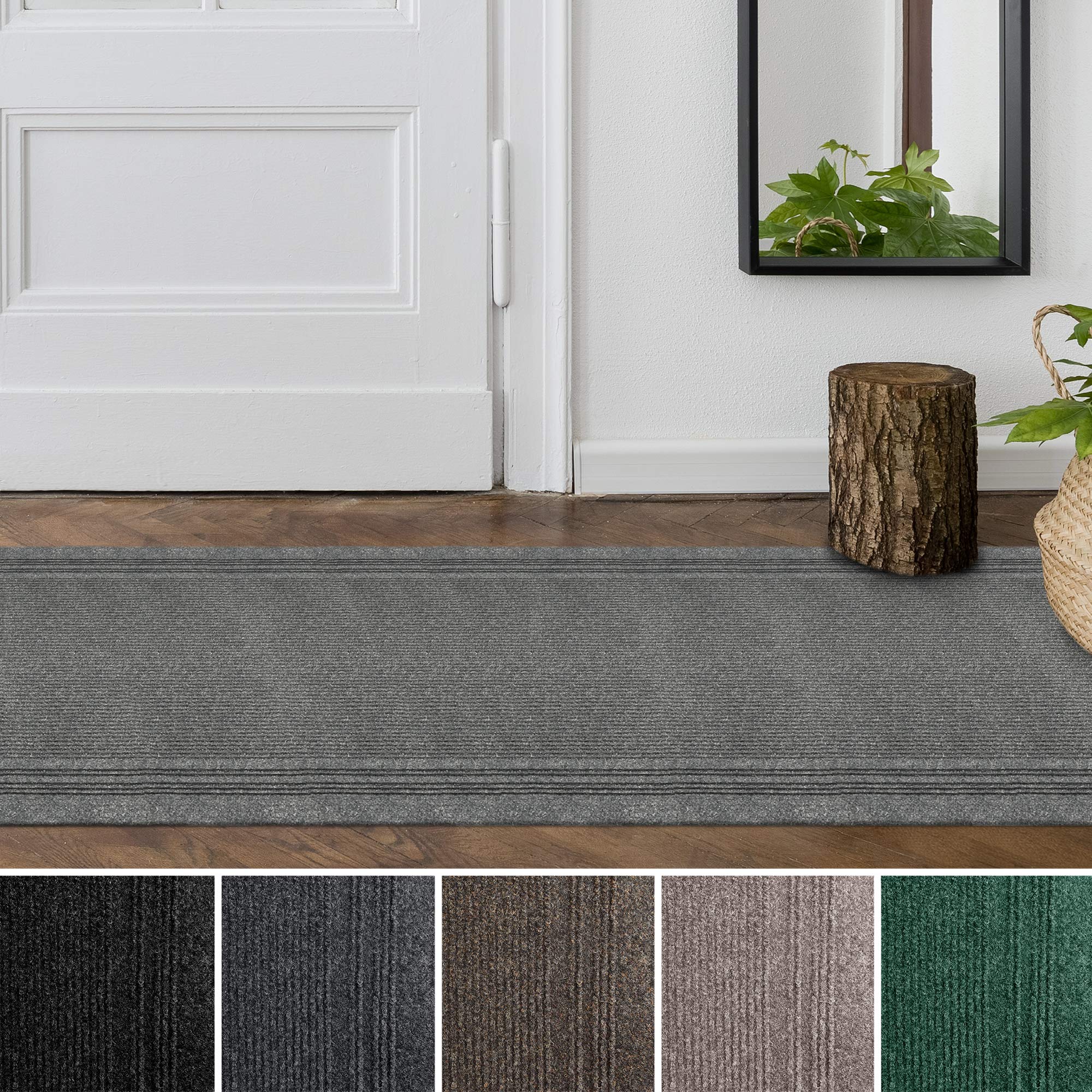 Non-Slip Ribbed Border Carpet Runner - 26