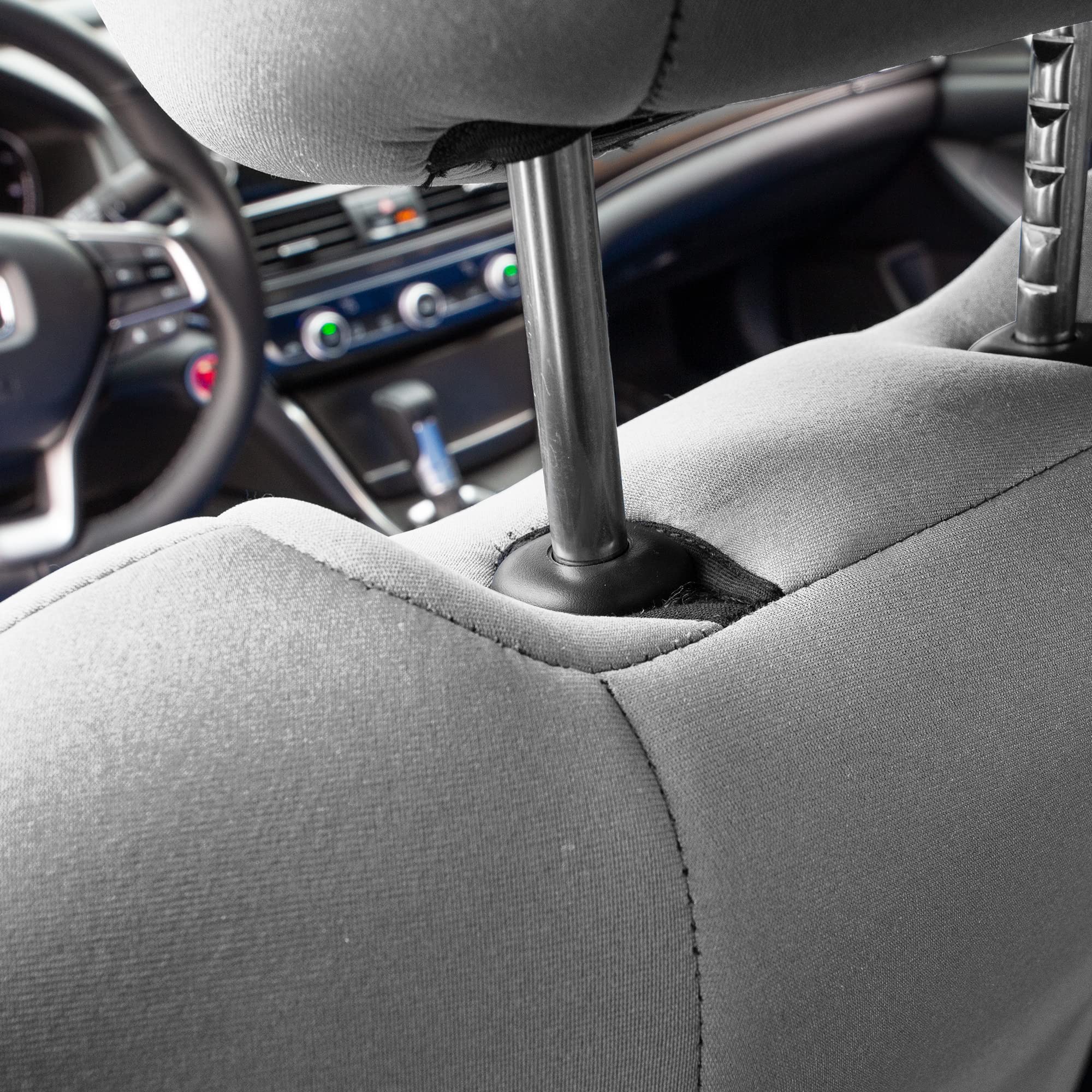 FH Group Custom Fit Seat Covers for 2018-2022 Honda Accord Touring/Sport/Sport SE/EX/EX-L - Waterproof Neoprene Front Seat Covers Set in Solid Gray | Perfect for Daily Commuting, Road Trips & Car Protection