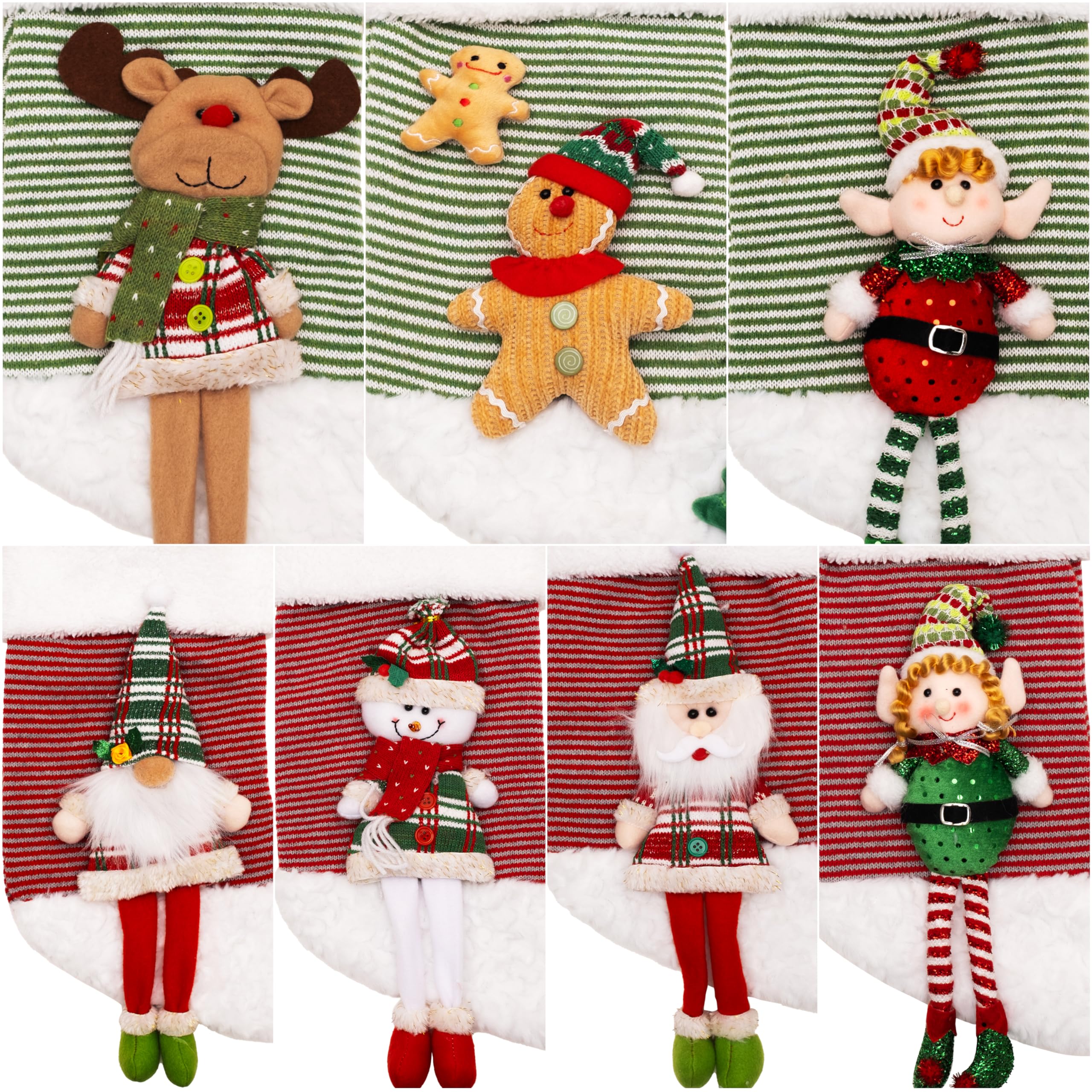 2024 New 3D Elf Boy Christmas Stockings for Kids - Green Embroidery Holiday Decor for Fireplace, Party & Home Decoration - 1 Pack - Perfect for Gifts, Stocking Stuffers & Festive Celebrations