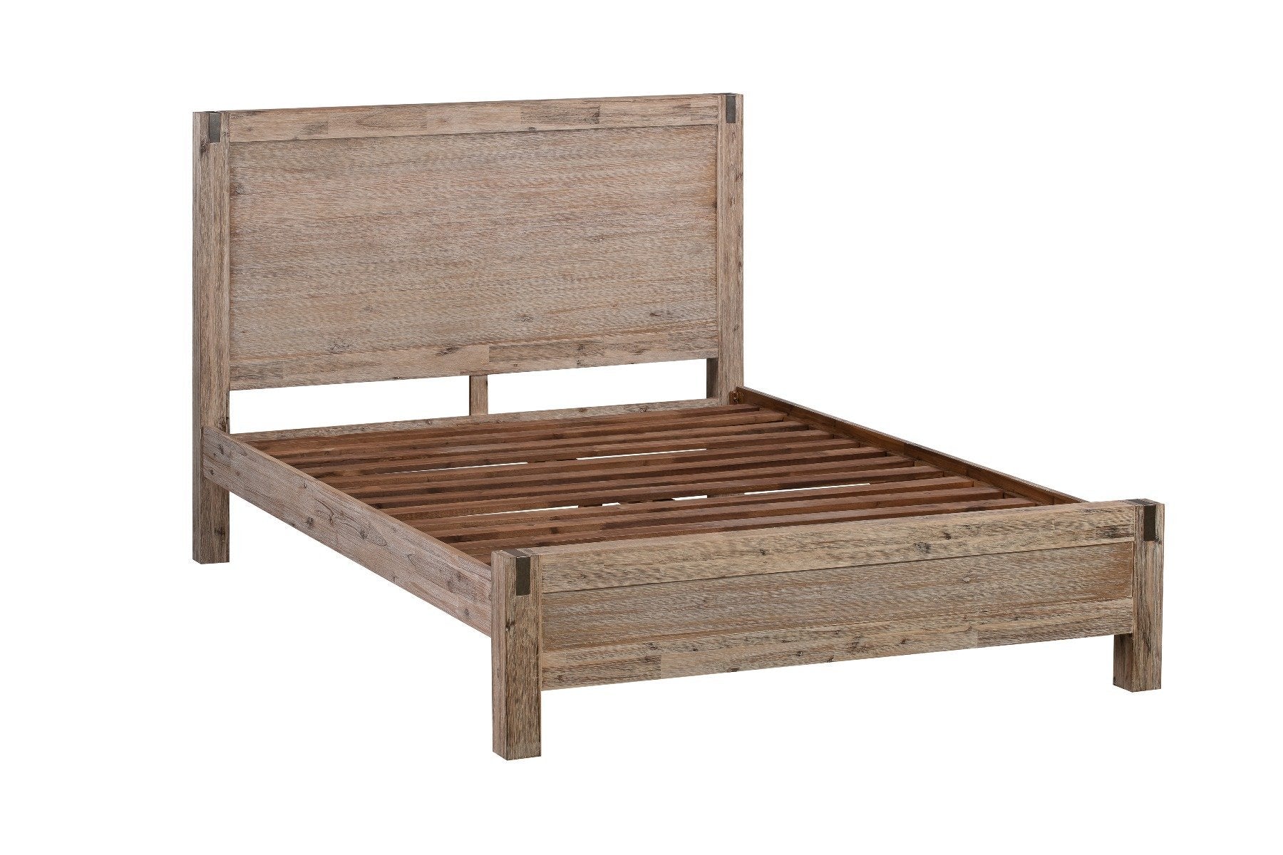 Java Queen Bed Frame Solid Oak Wood - Modern Bedroom Furniture for Master Bedroom & Guest Room
