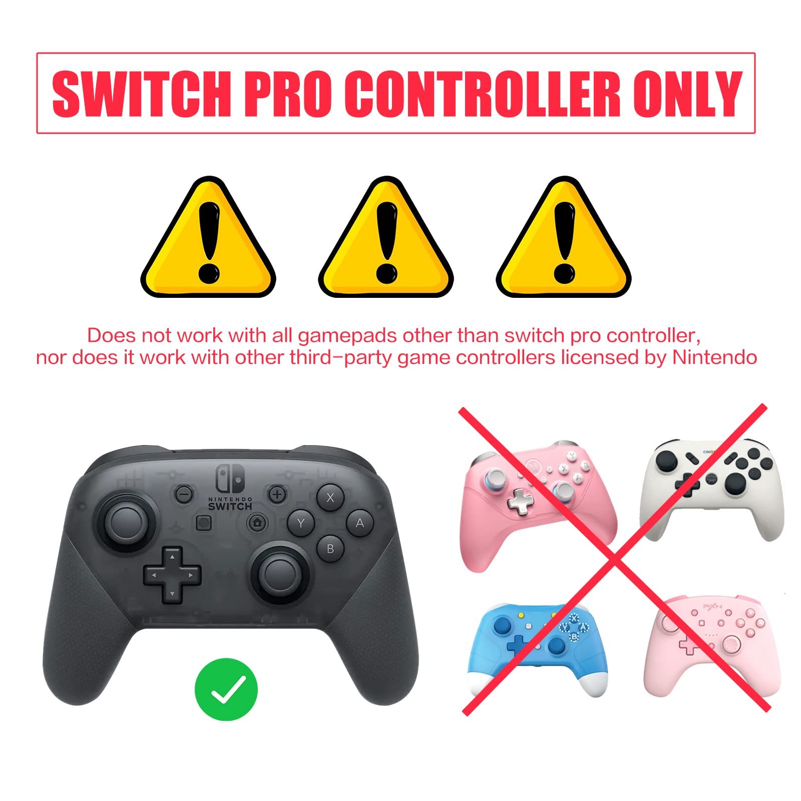 Cute Cat Paw Switch Pro Controller Skin with Thumb Grip Caps & Stickers - Black | Protective Cover for Nintendo Switch Pro Controller | Perfect for Gaming, Collectors & Gift Giving