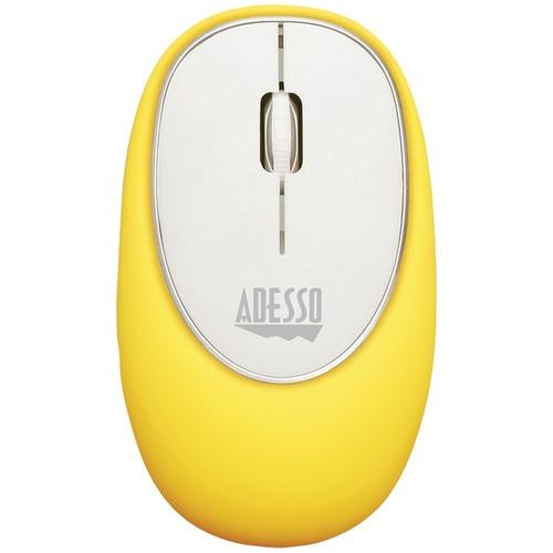 Adesso IMOUSE E60Y Wireless Ergonomic Stress Relief Gel Mouse - Comfortable Anti-Stress Computer Mouse for Office & Gaming (Yellow) - Perfect for Long Work Hours & PC Gaming Sessions