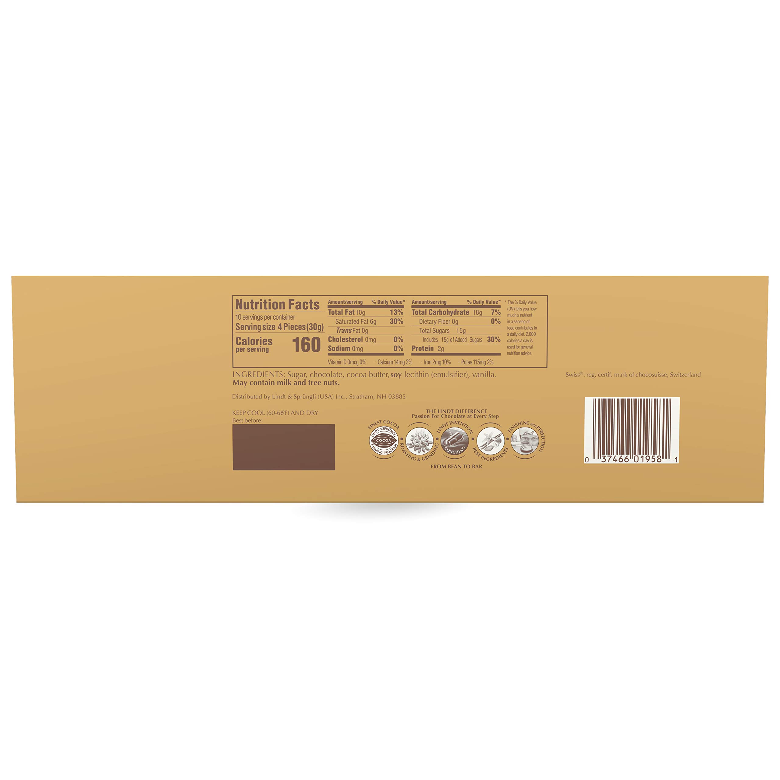 Lindt Swiss Bittersweet Chocolate Gold Bar - Premium Dark Chocolate Candy Bar, 10.6 oz - Perfect for Gifts, Baking & Desserts