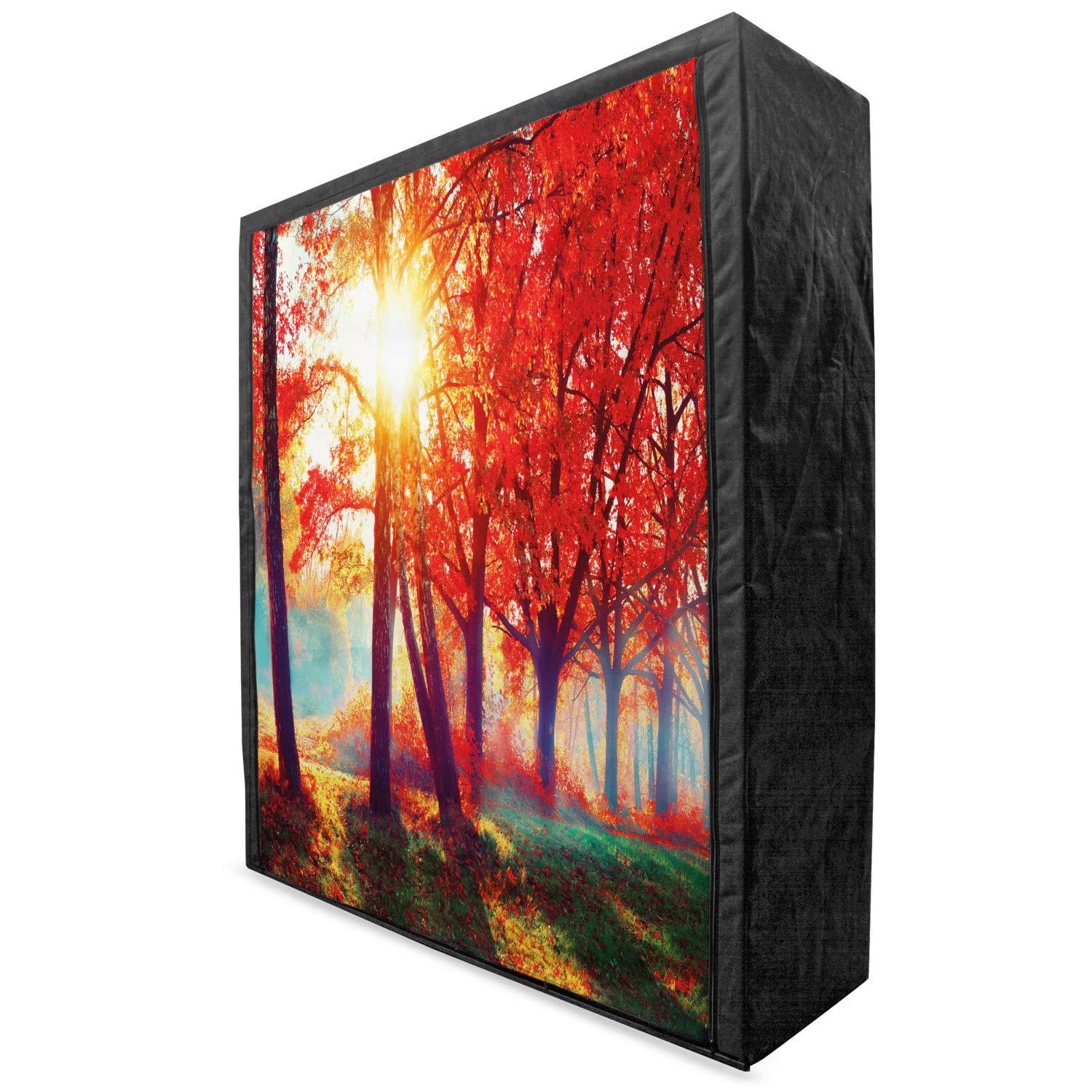Ambesonne Portable Fabric Wardrobe - Autumn Forest Design with Shelves, 59