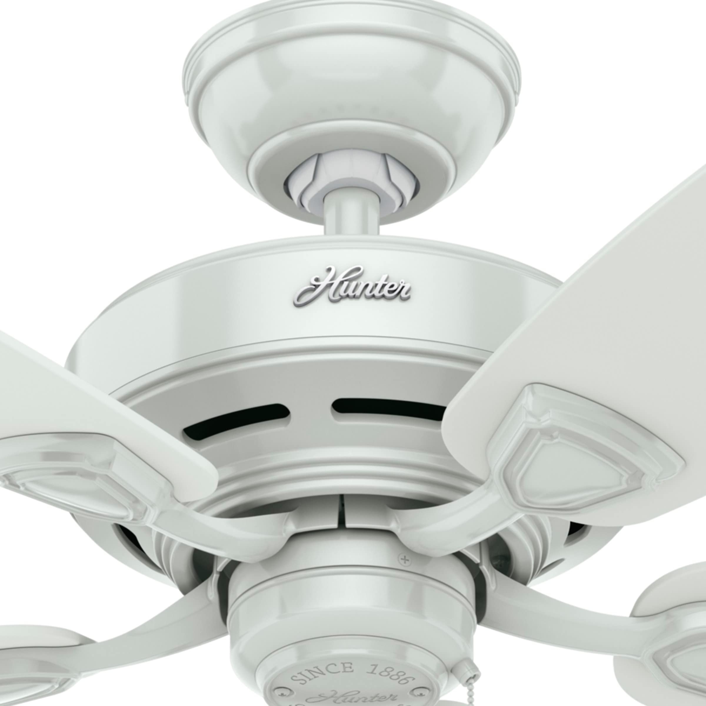 Hunter Fan Company 53350 48-Inch Sea Wind White Indoor/Outdoor Ceiling Fan with Pull Chain - Perfect for Patio, Porch, Living Room & Bedroom Cooling