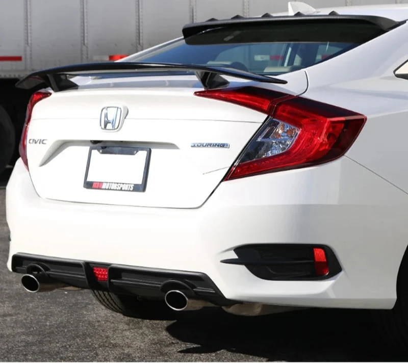 IK Style Rear Roof Window Visor for 2016-2021 Honda Civic Sedan 4 Door - Rain Protection & Enhanced Style for Daily Commuting & Road Trips