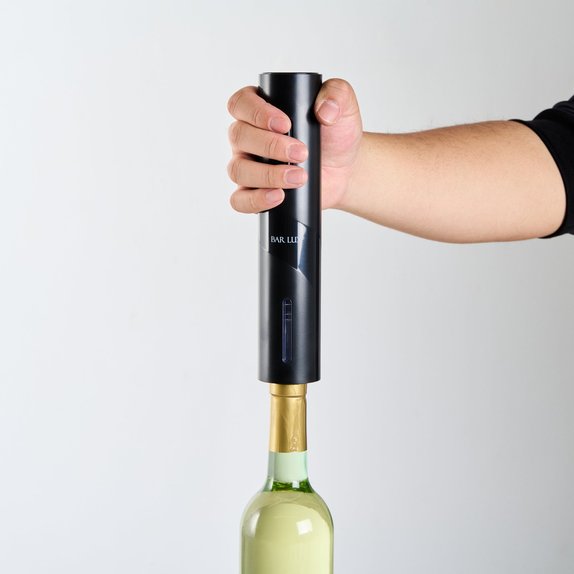 Premium Black Electric Wine Opener with Foil Cutter - Battery Operated Corkscrew for Easy Opening - Perfect for Dinner Parties, Gifts & Home Bars (1 Count)