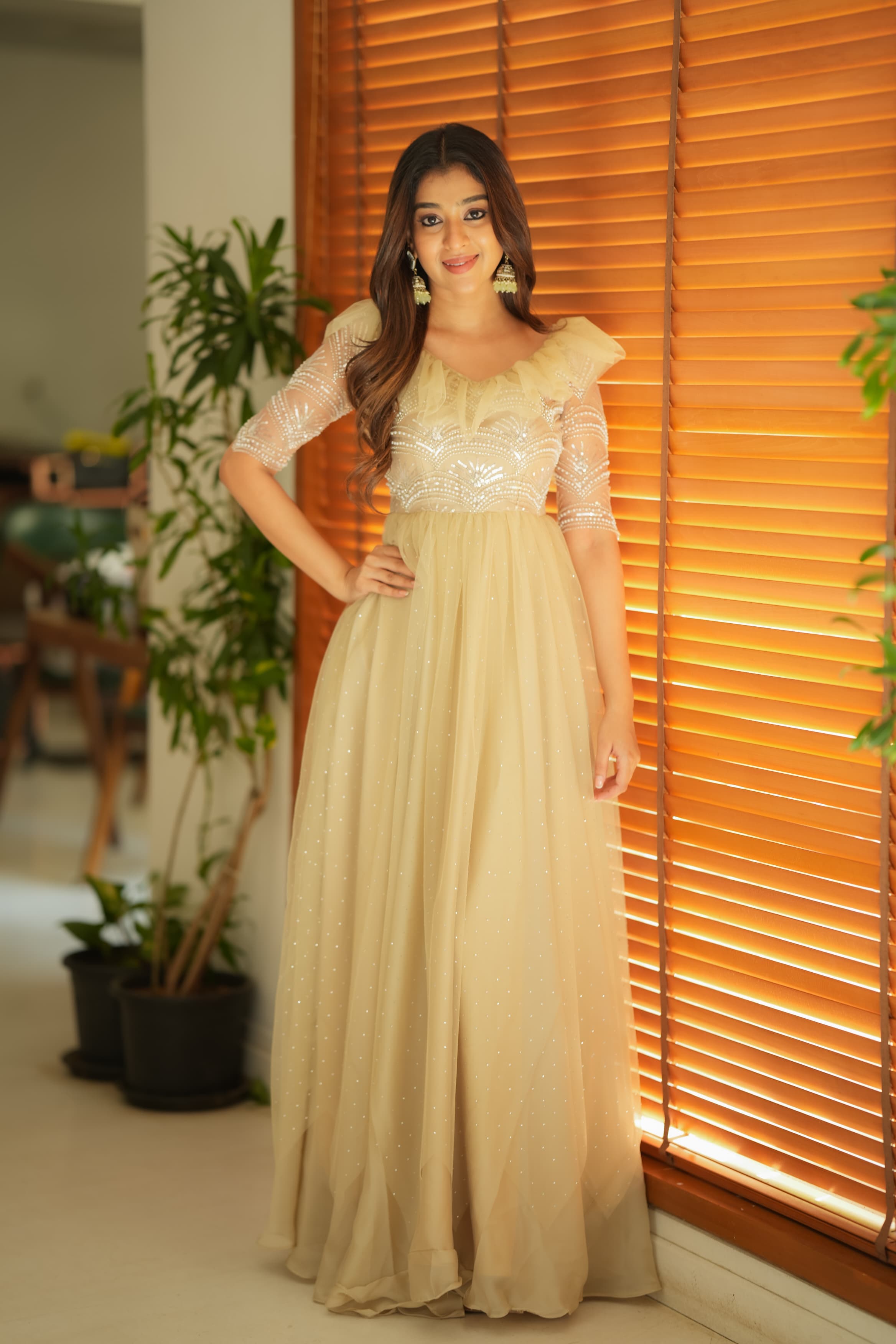 DD745 Sawadeeka Premium Pear Sequence Gown - Elegant Evening Dress for Prom, Wedding & Special Occasions