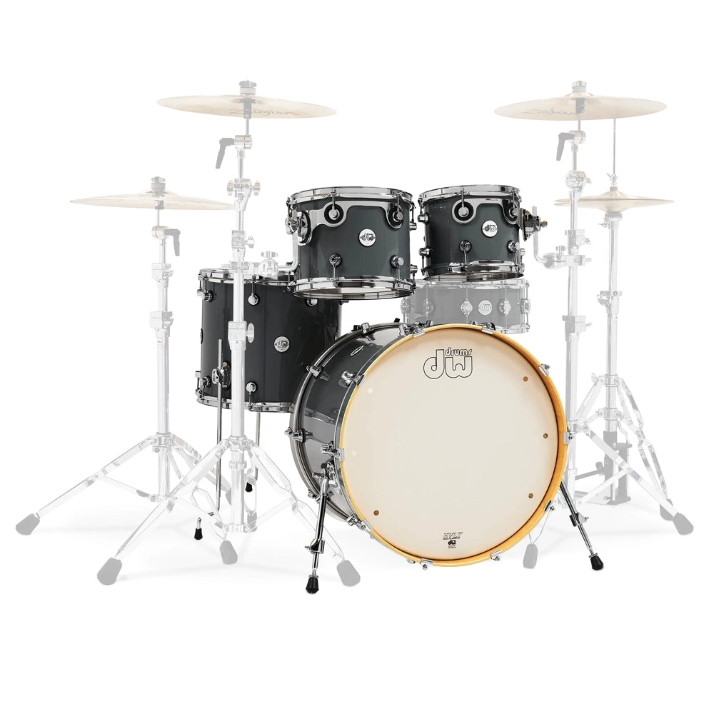 DW Design Series 4-Piece Drum Shell Pack - Steel Grey | Professional Drum Kit for Live Performances & Studio Recording