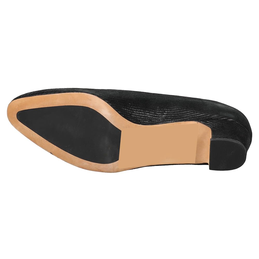 VANELi Women's Pointed Toe Block Heel Pumps - Low Heel Dress Shoes (1-2 Inch) for Office, Wedding & Casual Wear - Black