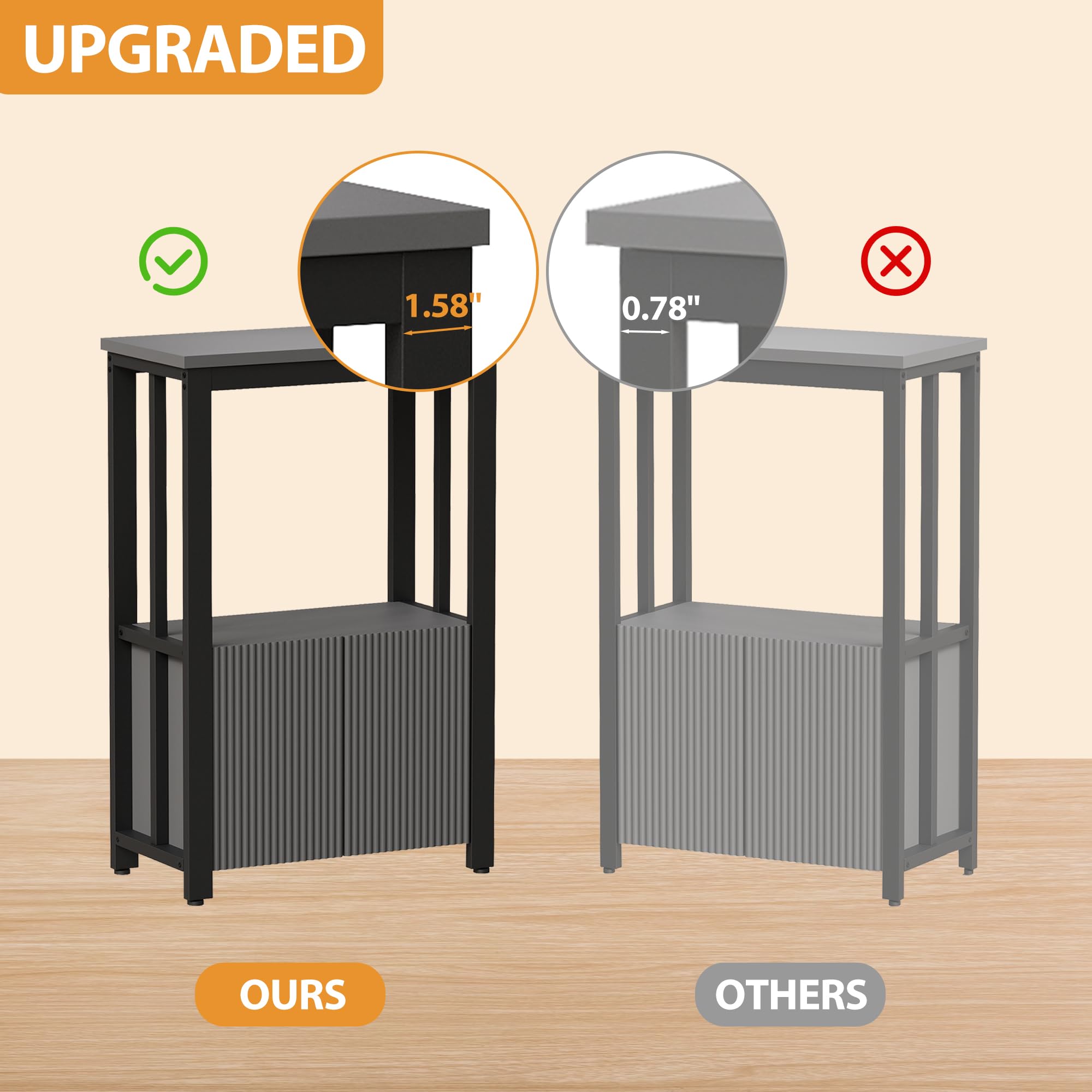 BEWISHOME 5-10 Gallon Fish Tank Stand - Heavy Duty Aquarium Stand with Thickened Metal Frame & Storage Cabinet - 20.5
